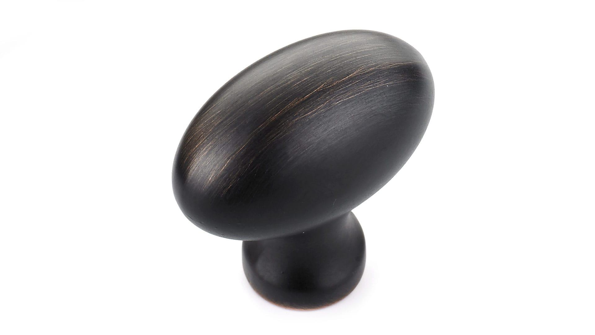 Richelieu Hardware BP444340BORB Olinville Collection 1 9/16-inch (40 mm) x 7/8-inch (22 mm) Brushed Oil-Rubbed Bronze Traditional Cabinet and Drawer Oval Knob for Kitchen, Bathroom, and Furniture