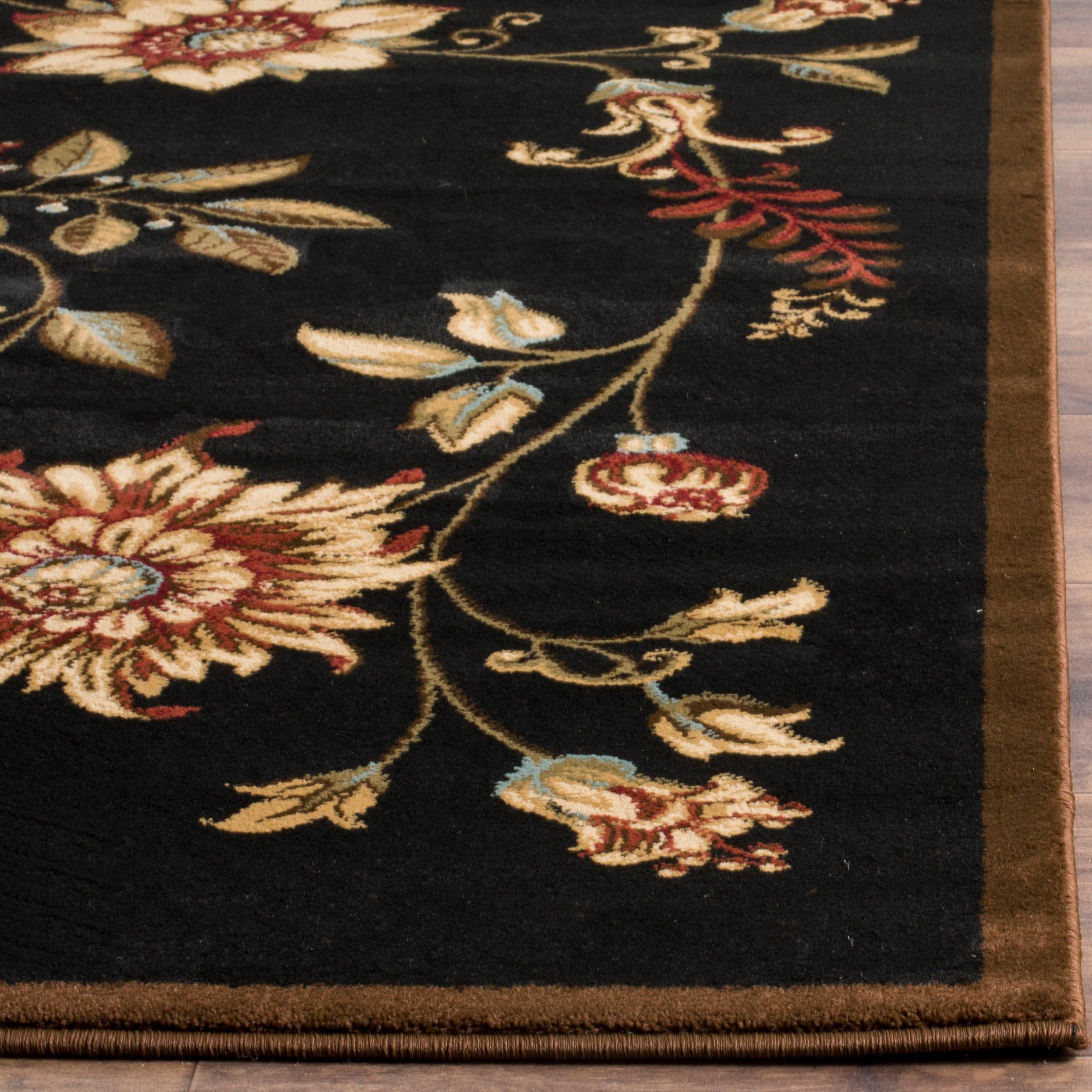 Lyndhurst LNH552 Power Loomed Area Rug - Black/Multi - 5'3"x7'6" - Safavieh