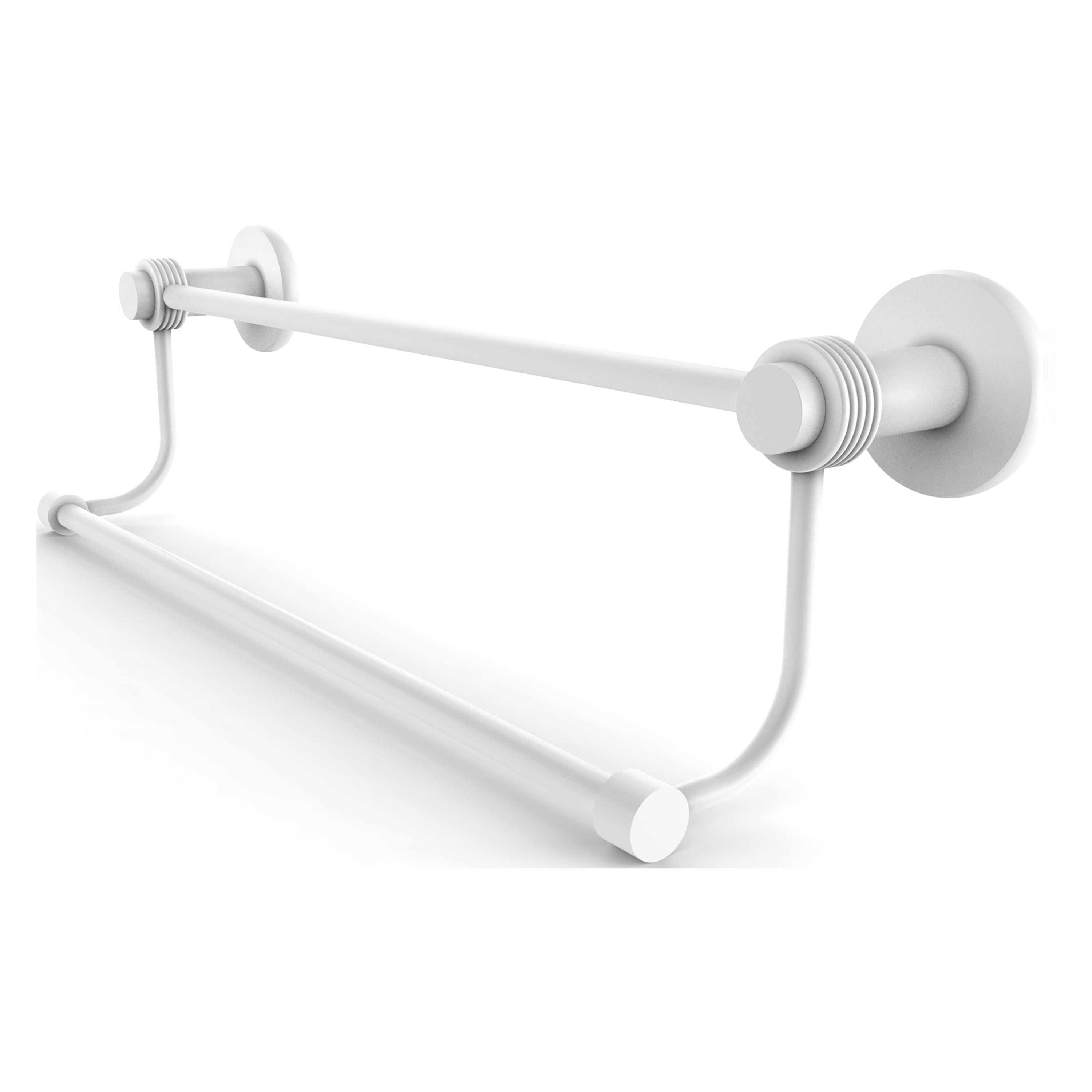 Matte White Double Brass Wall Mounted Towel Bar