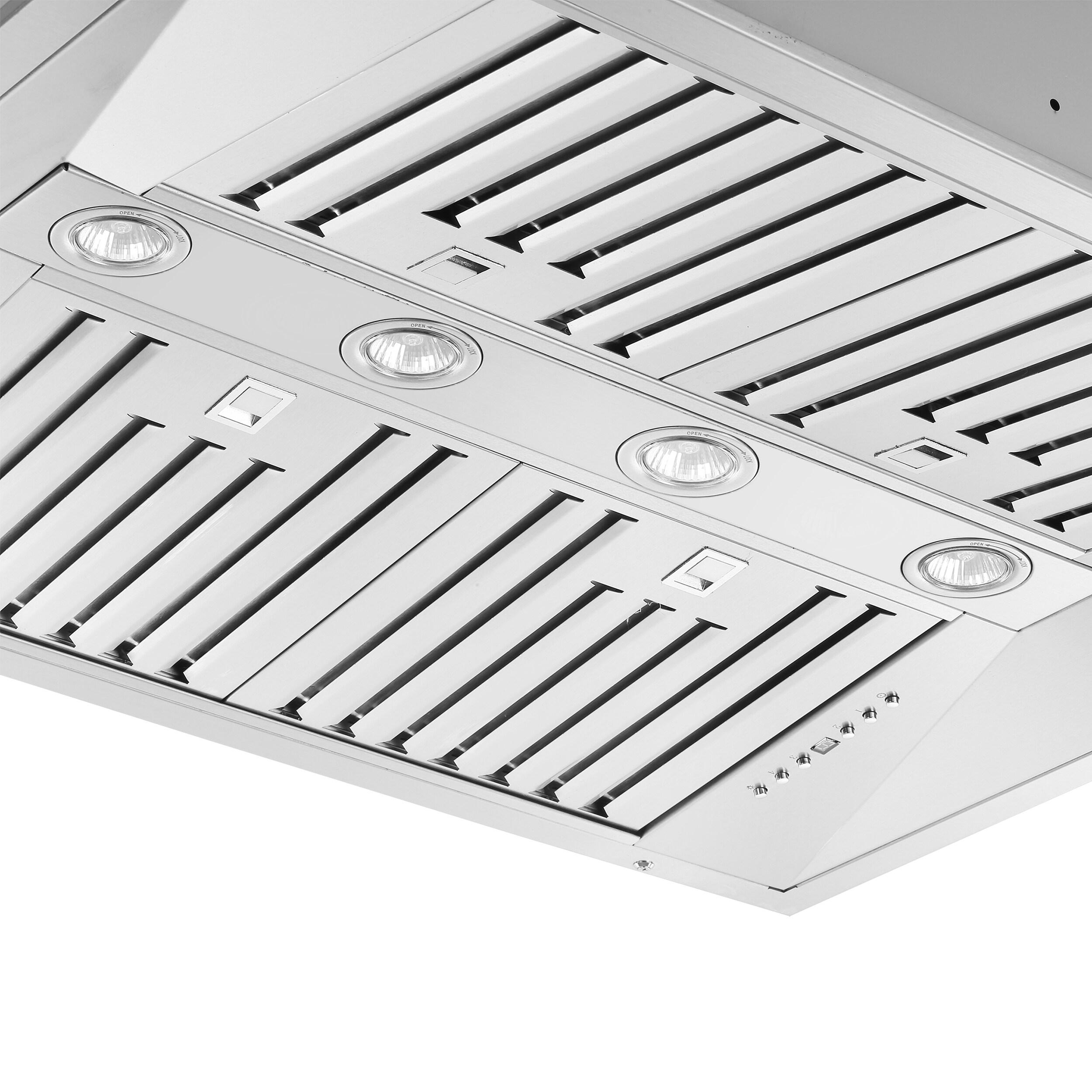 Forno Altilia 36-inch Insert Range Hood, 1200 CFM Double Motor, 4 Speed Control, All Stainless Steel FRHRE5337-36