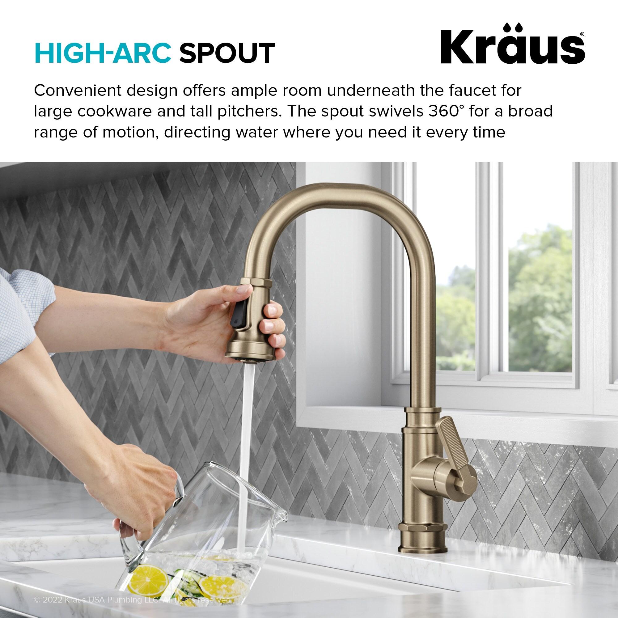 Allyn Transitional Industrial Pull-Down Single Handle Kitchen Faucet