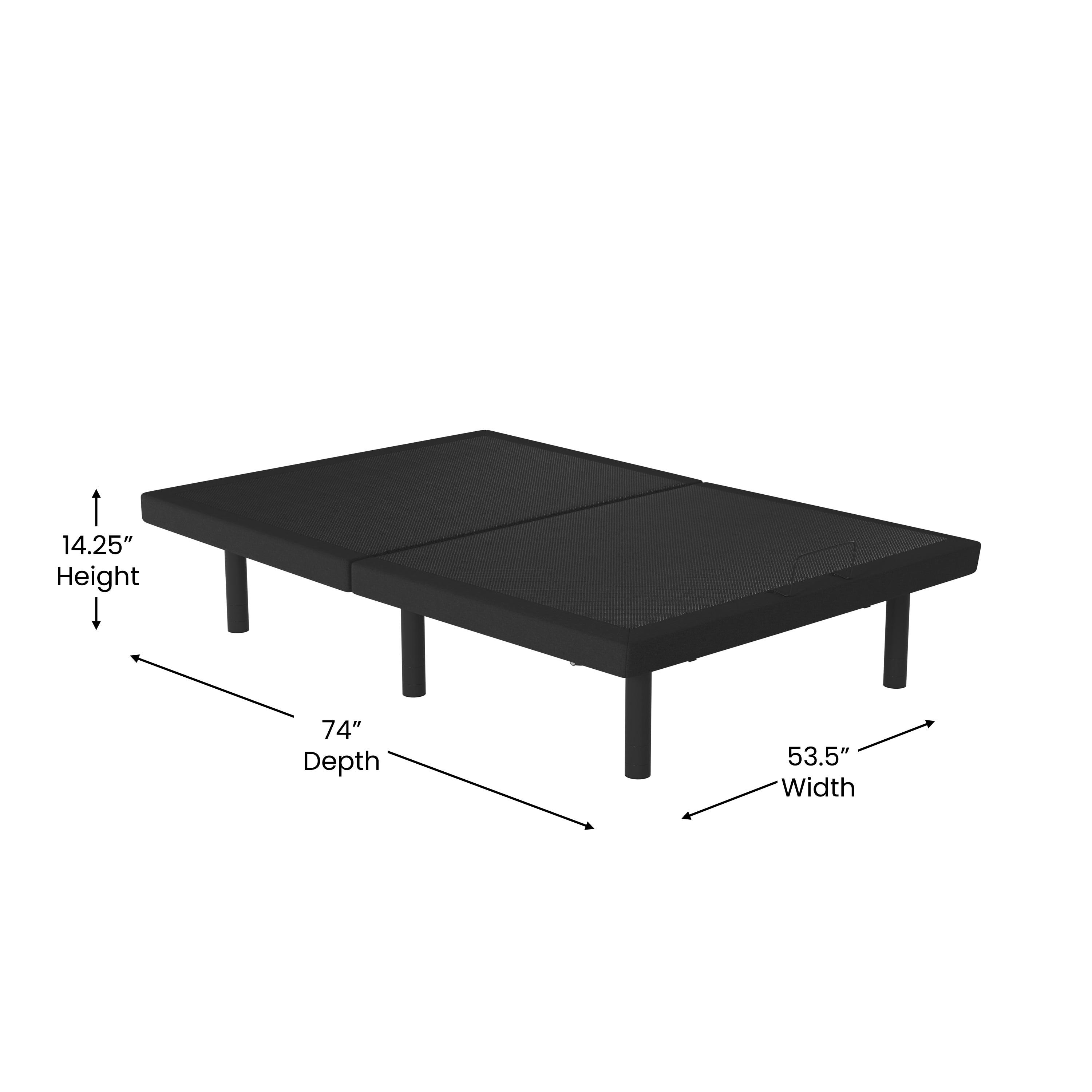 Flash Furniture Selene Motorized Adjustable Bed Frame, Black, Full