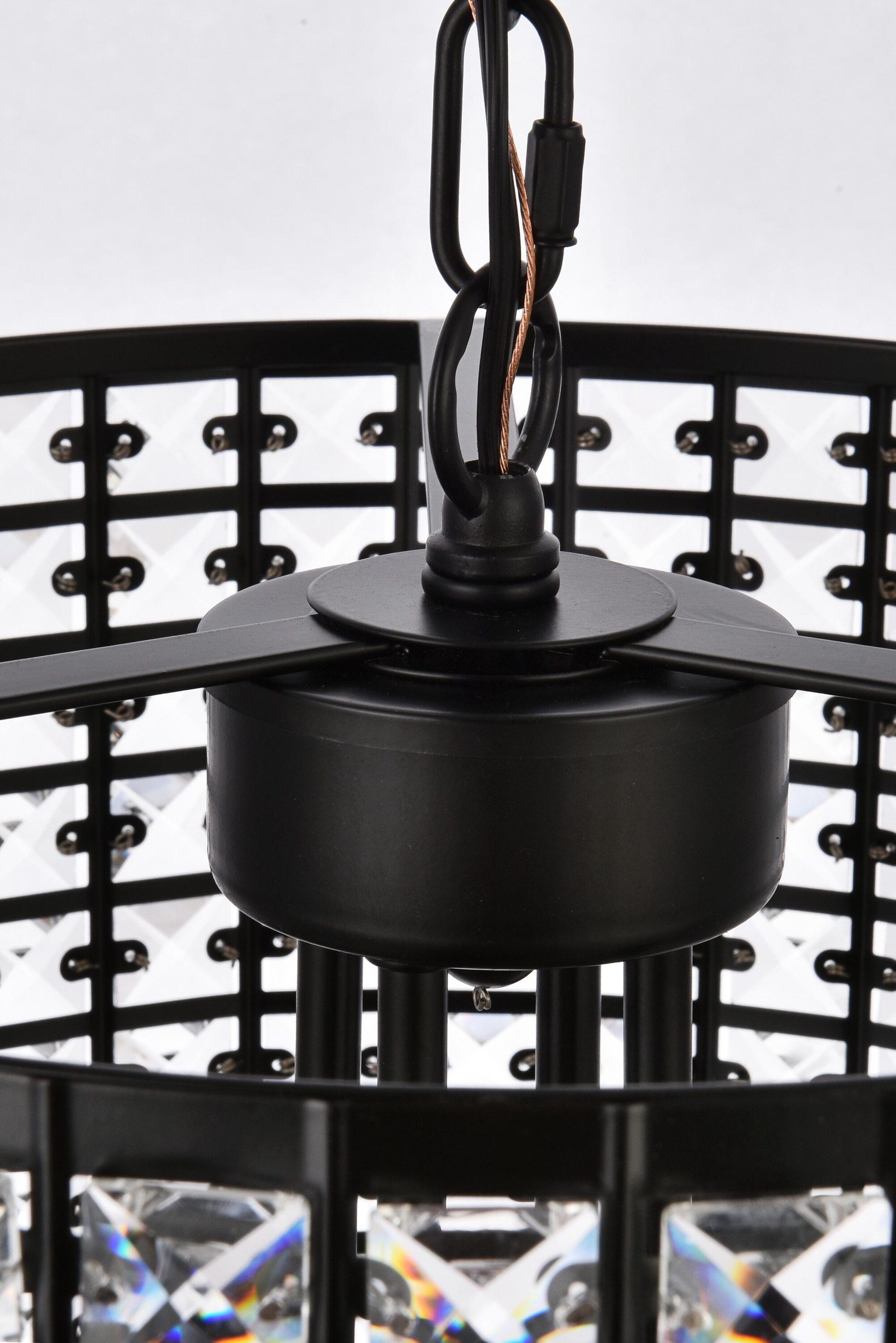 Elise 17 inch pendant in black