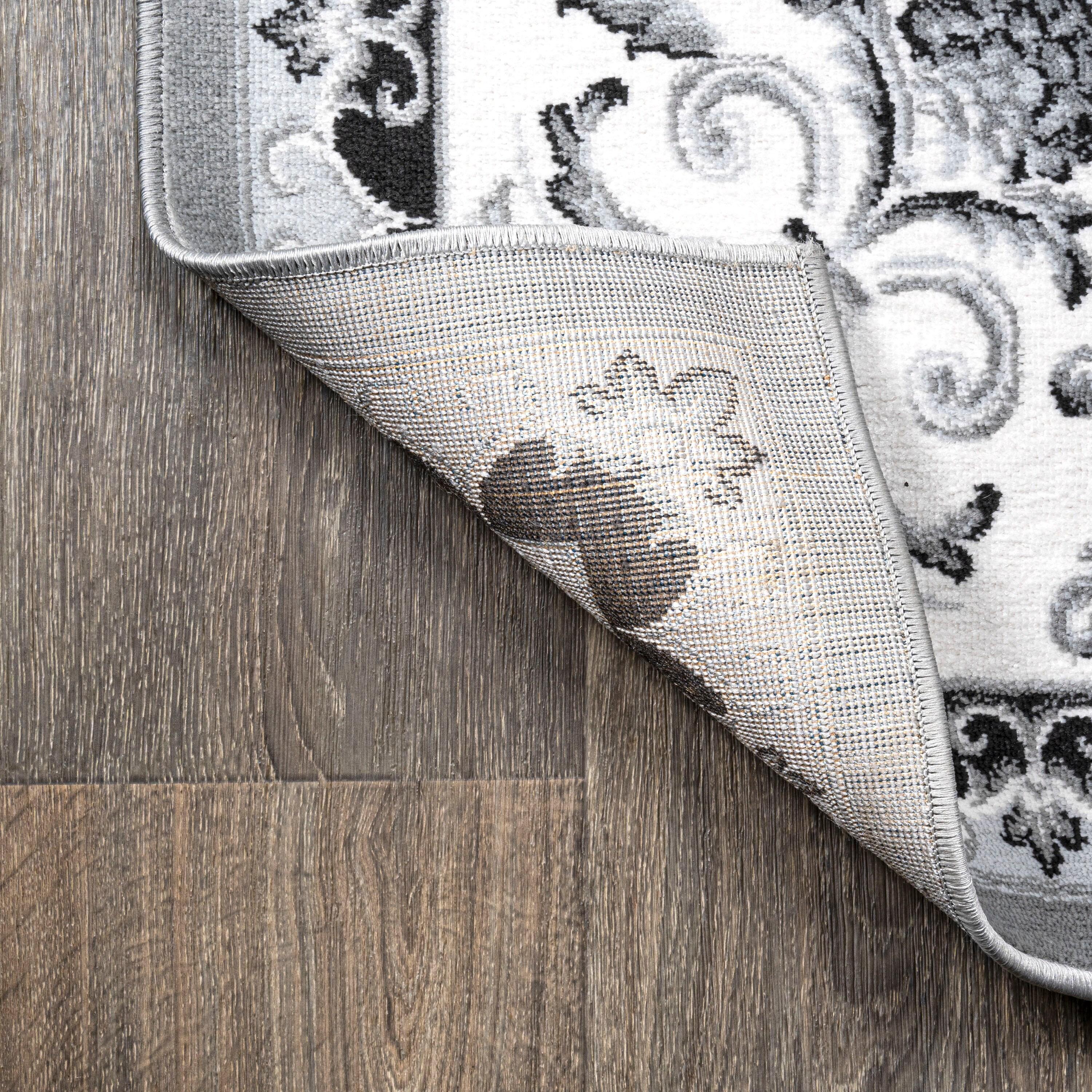 3'x 5' Acanthus French Border Area Rug, Gray/Cream - JONATHAN Y