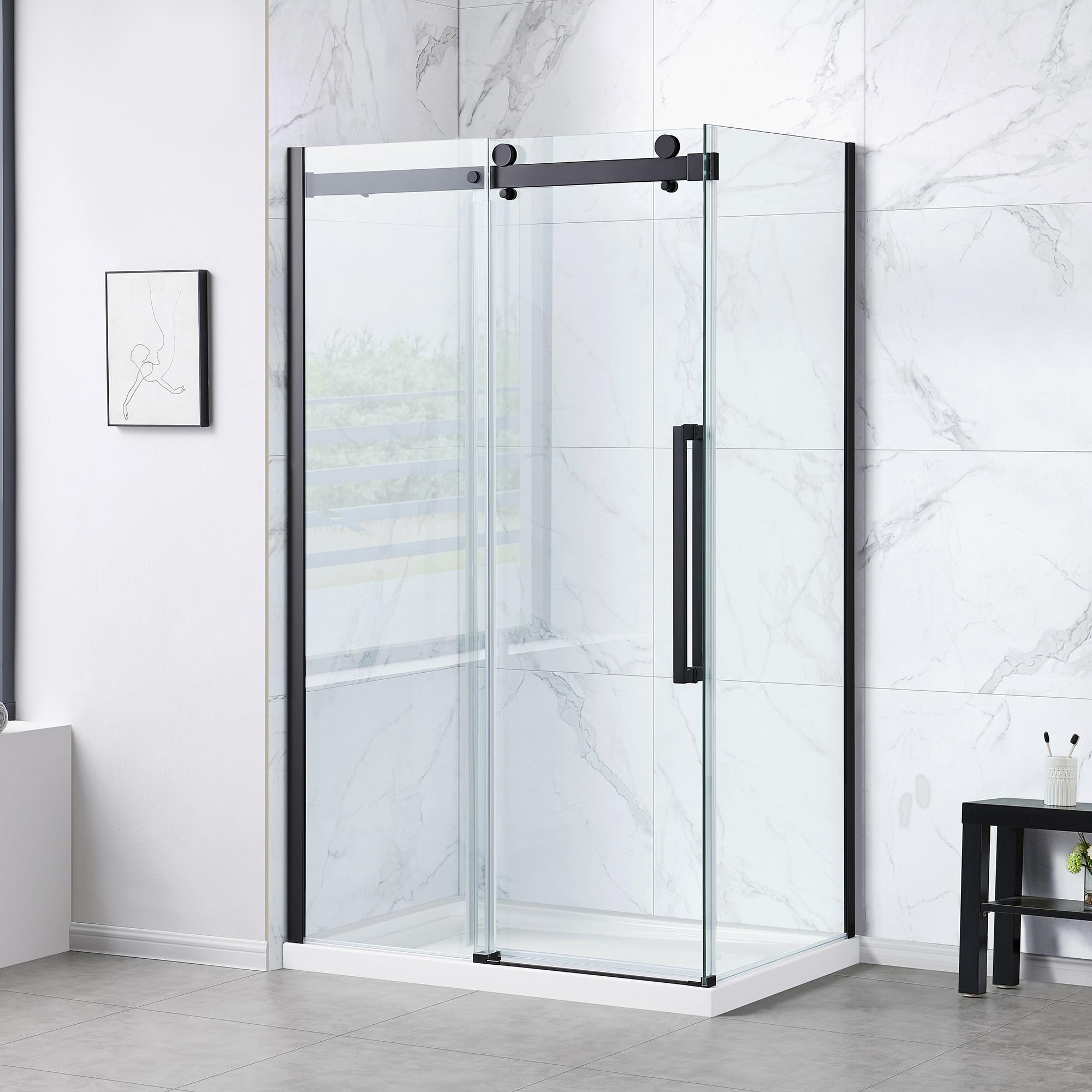 OVE Decors Bel Soft Close Stainless Steel 3-Piece 32-in x 48-in x 81-in Base/Door Corner Shower Kit