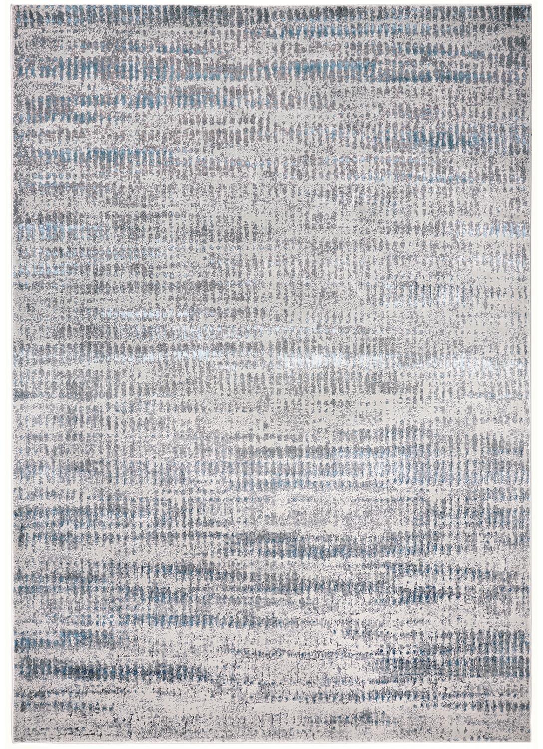 Room Envy Aurelian 7 x 10 (ft) Loomed Polyester Pearled Ivory/Silver Gray Rectangular Indoor Abstract Mid-Century Modern Area rug