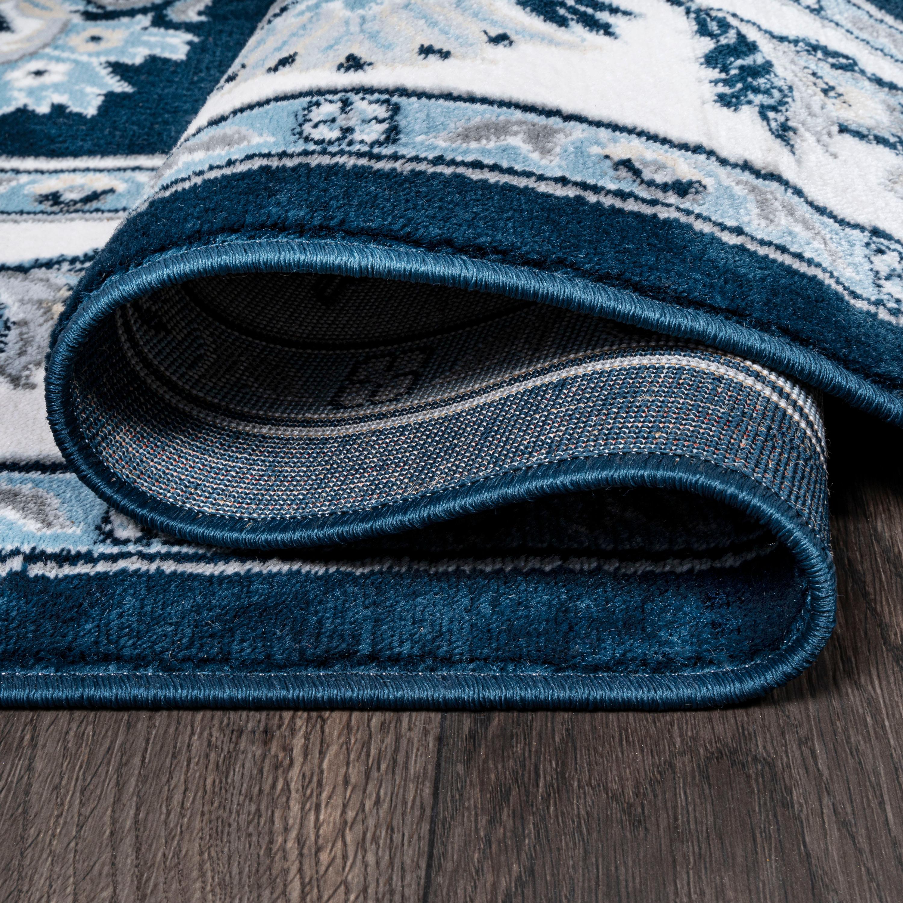 8'x10' Cherie French Cottage Area Rug, Navy/Ivory - JONATHAN Y