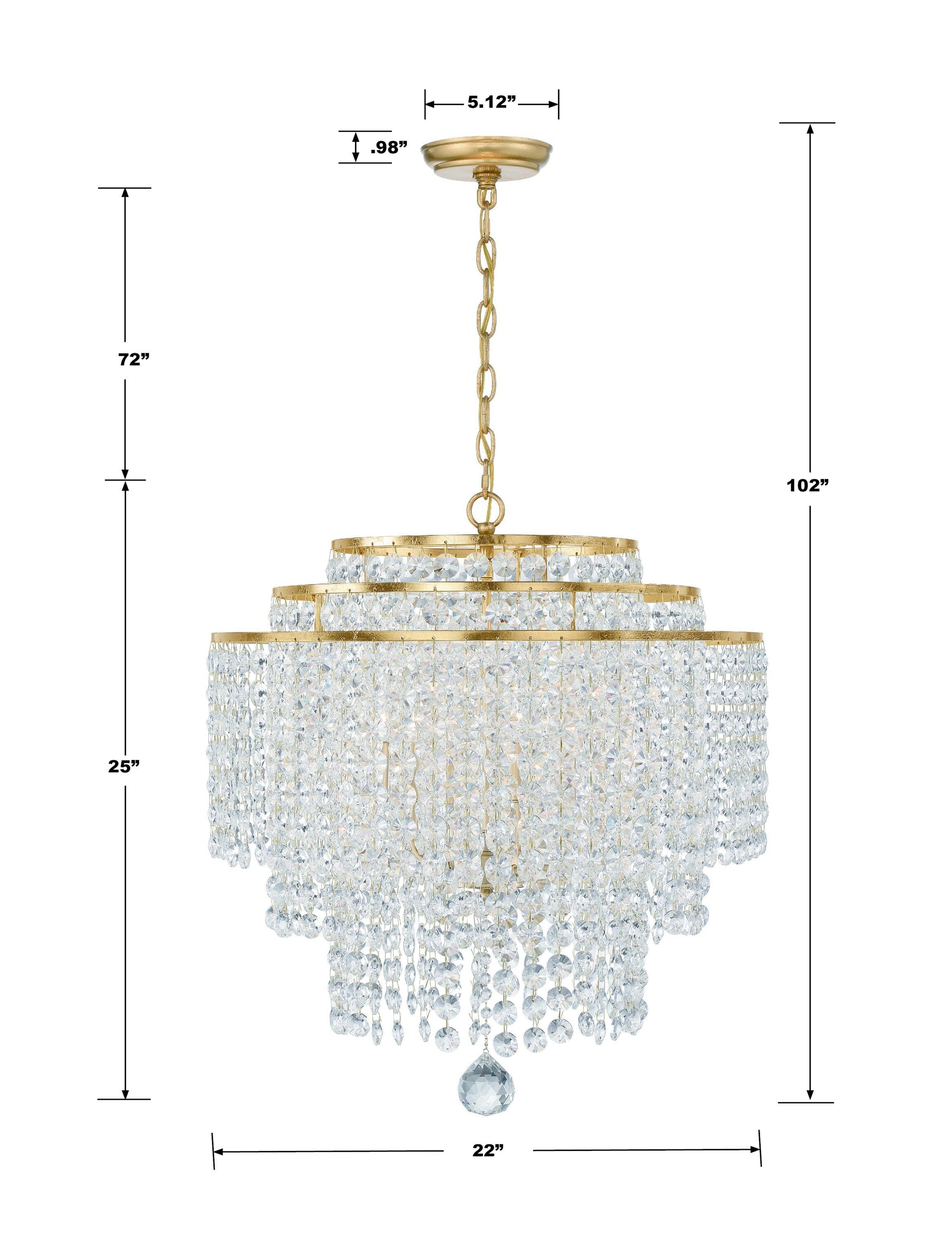Crystorama Lighting Gabrielle 6 - Light Chandelier in  Antique Gold
