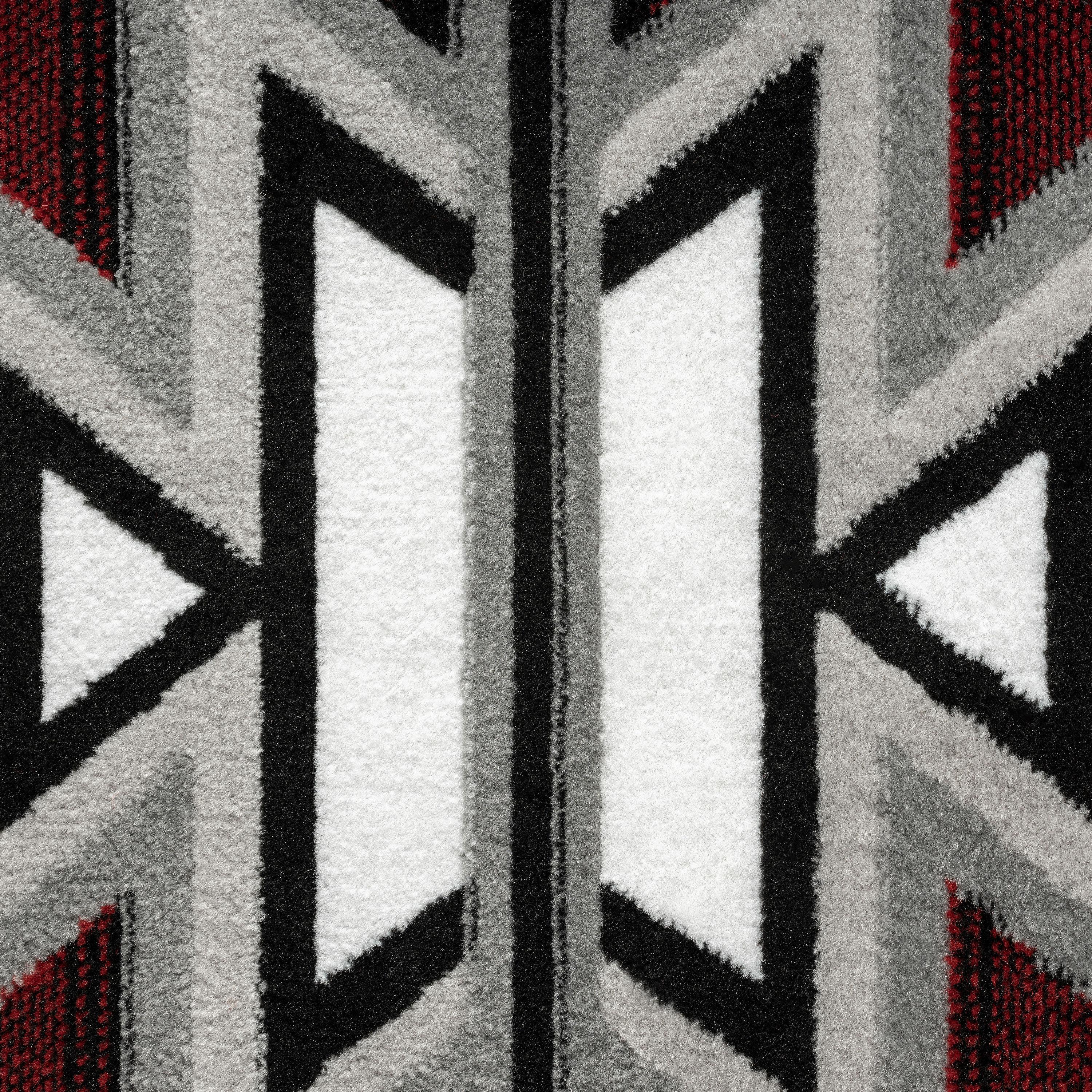 Home Dynamix Premium Sagrada Southwestern Geometric Area Rug, Red/Grey, 5'2"x7'4"