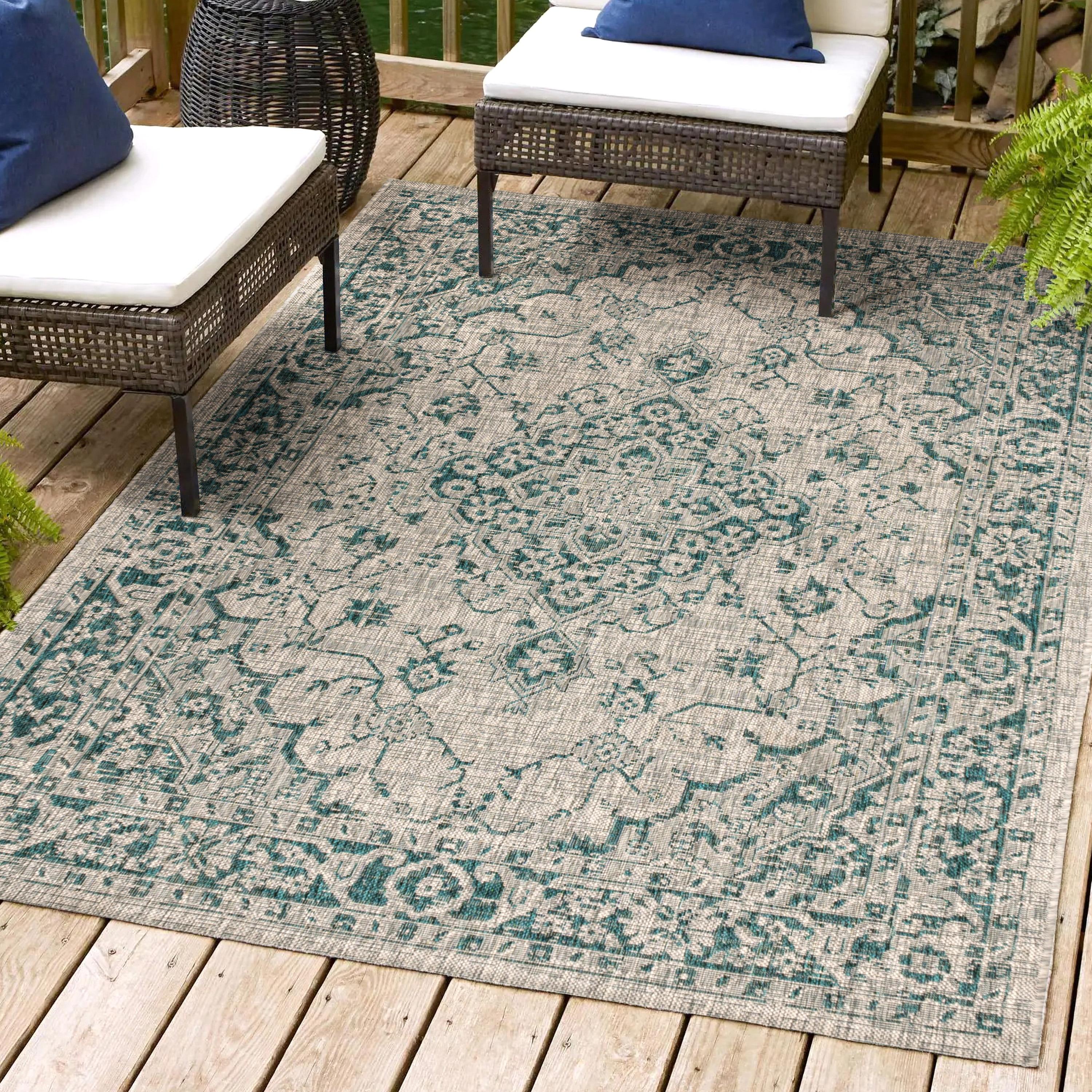 Nate Boho Medallion Textured Weave Indoor/Outdoor Rug