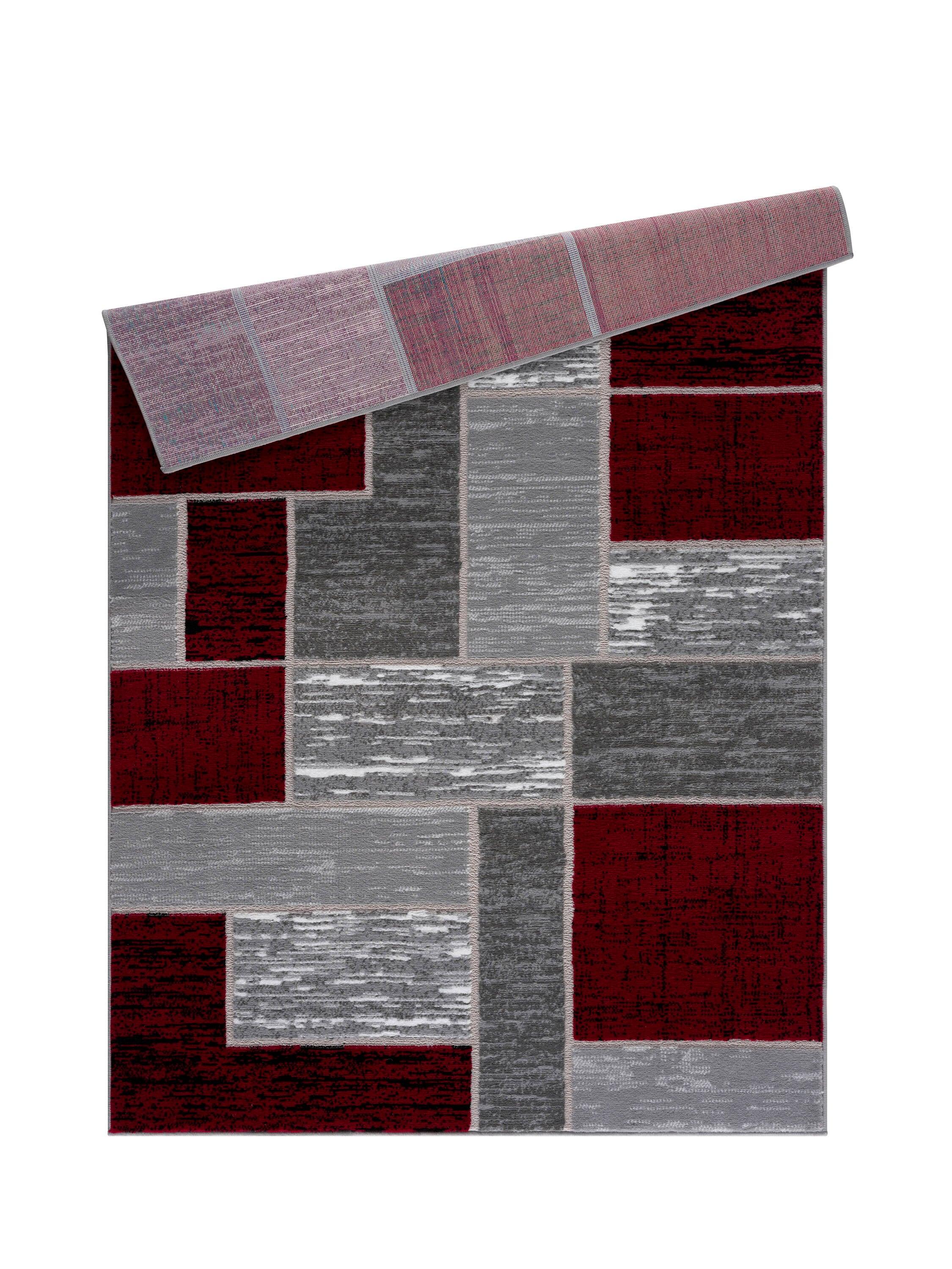 L'Baiet  Verena Geometric Area Rug Red 5' x 8'/Surplus Contains Latex Stain Resistant 5' x 8',4' x 6',8' x 10' Indoor,Runner,Accent Living