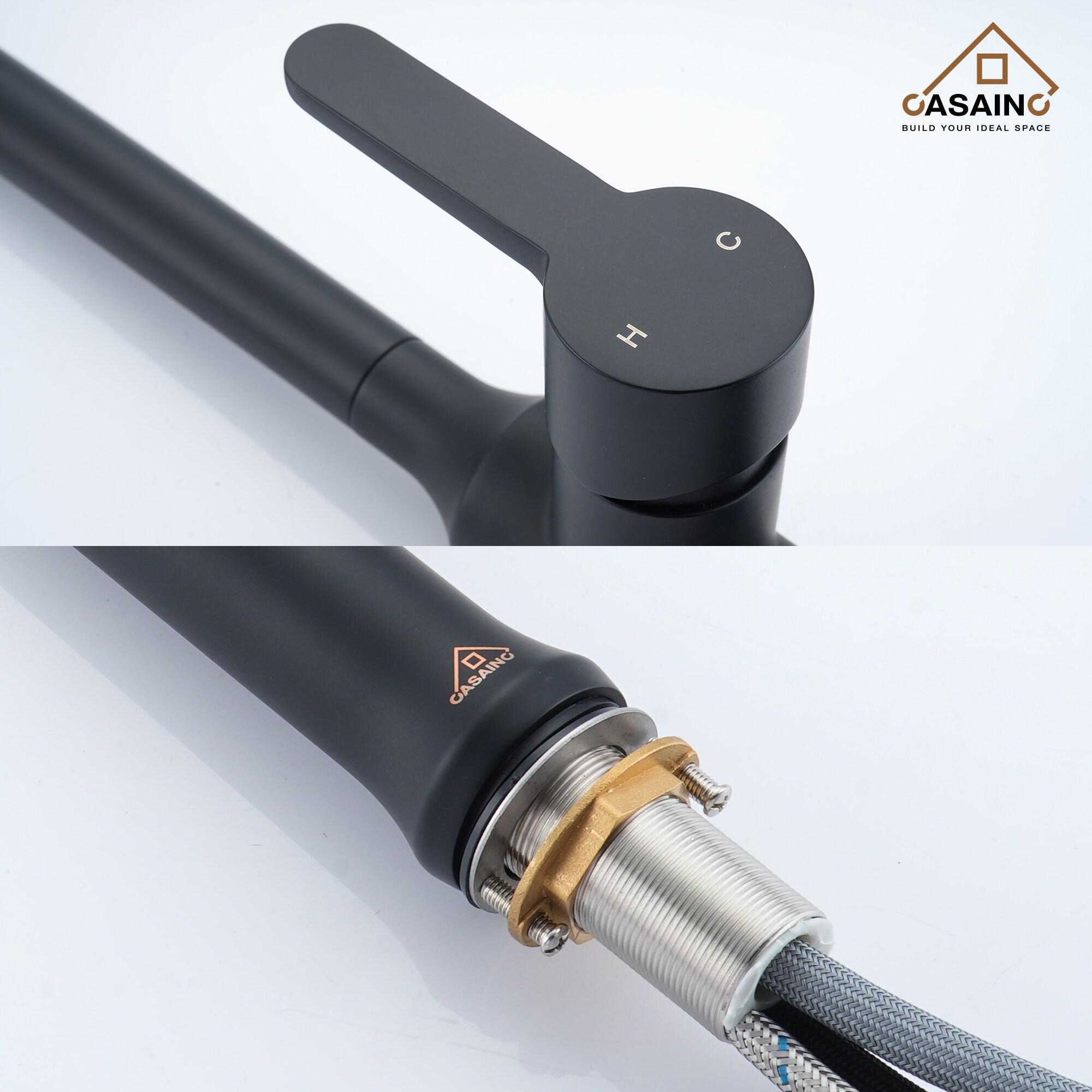 CASAINC 1.8 GPM Single-Handle Pull-Down Kitchen Faucet Single Hole Faucet