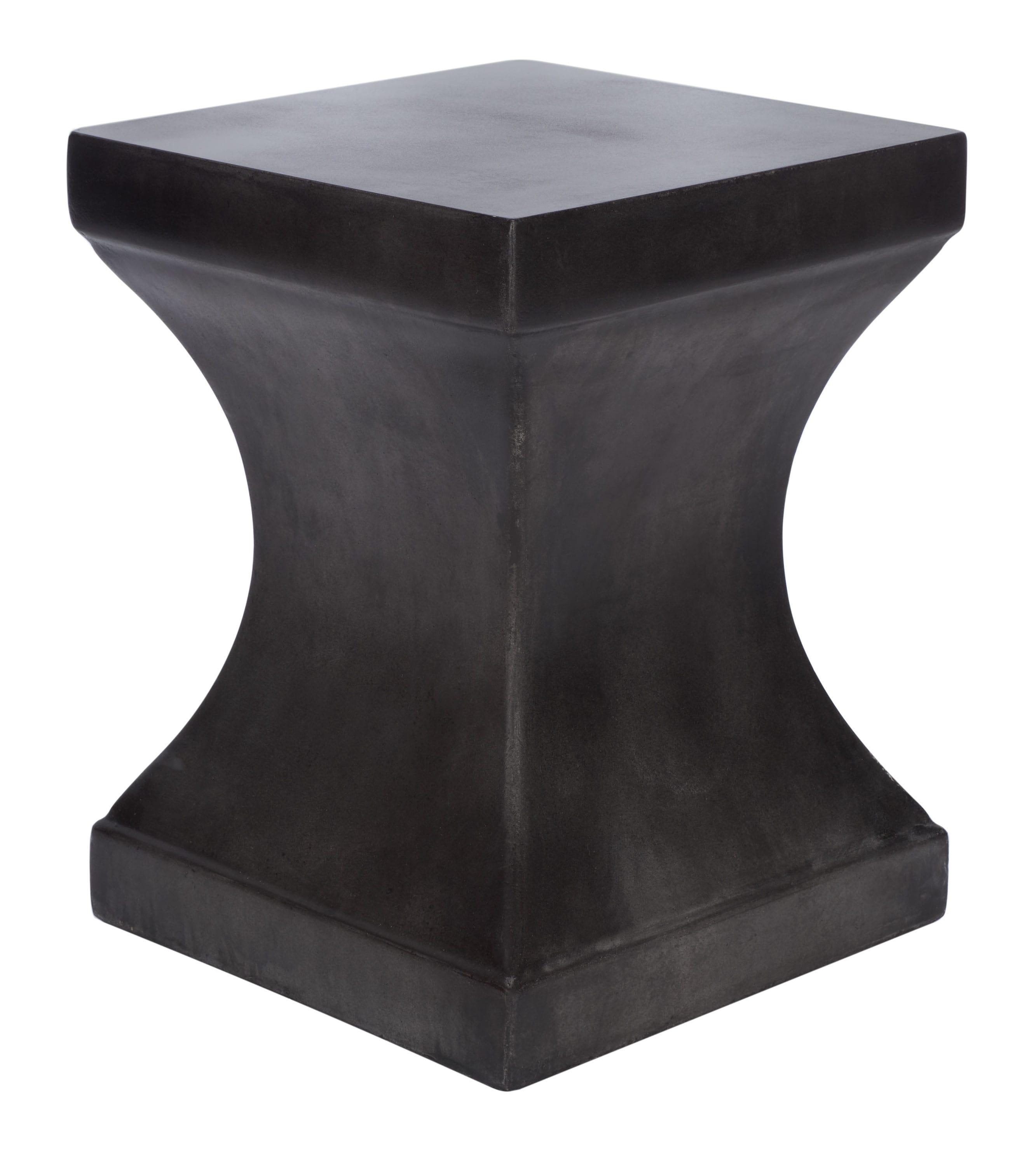 Curby Concrete Accent Stool - Black - Safavieh.