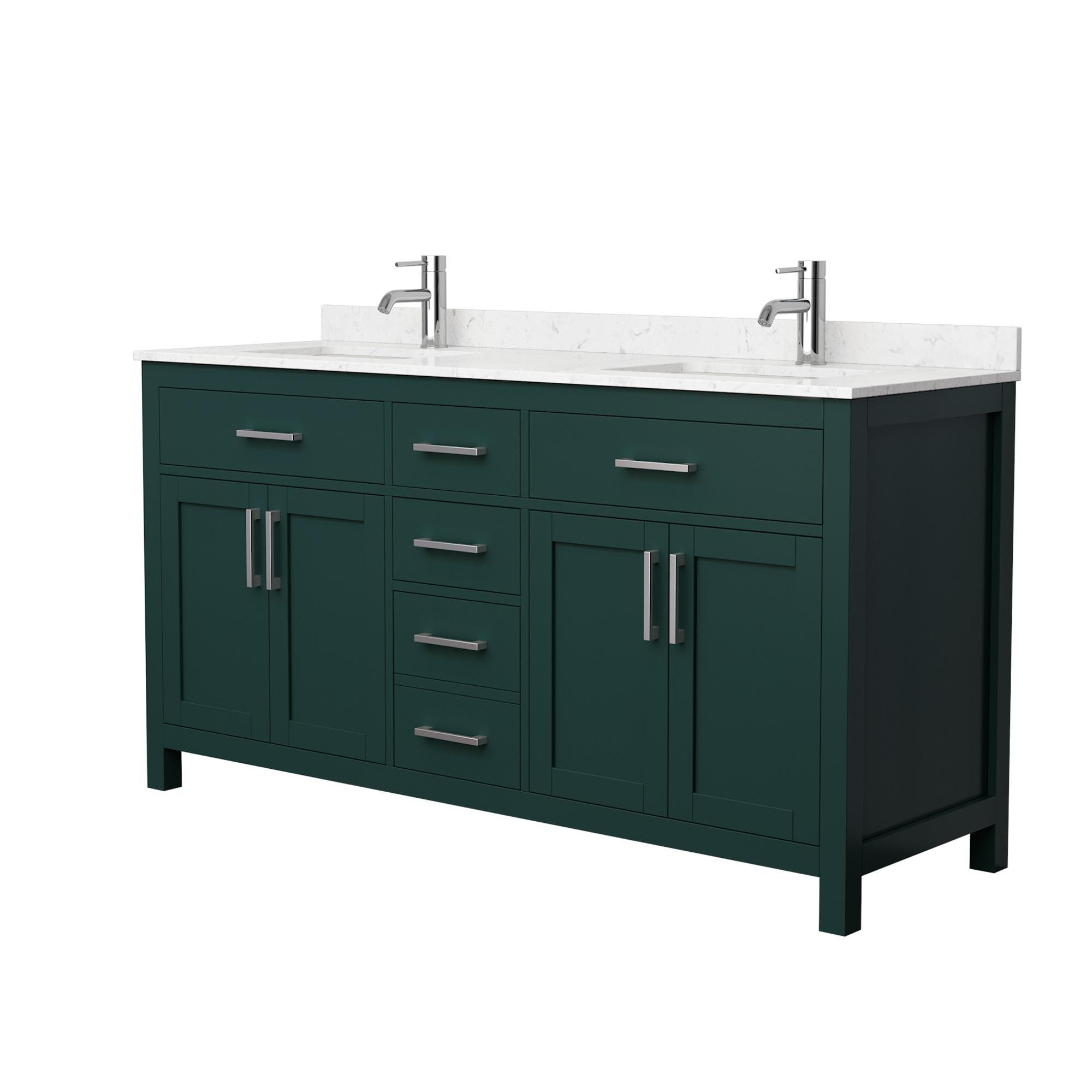 Beckett 66" Freestanding Double Bathroom Vanity with Cultured Marble Top