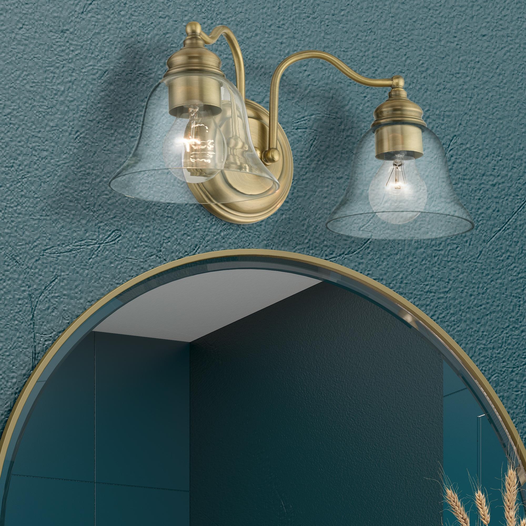 Livex Lighting Moreland 2 - Light Vanity in  Antique Brass