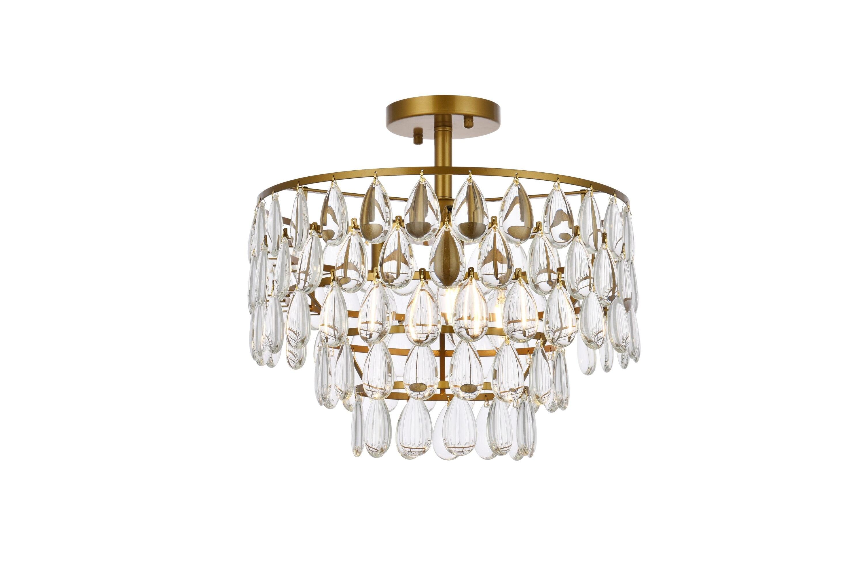 Elegant Lighting Mila 16 inch flush mount in brass