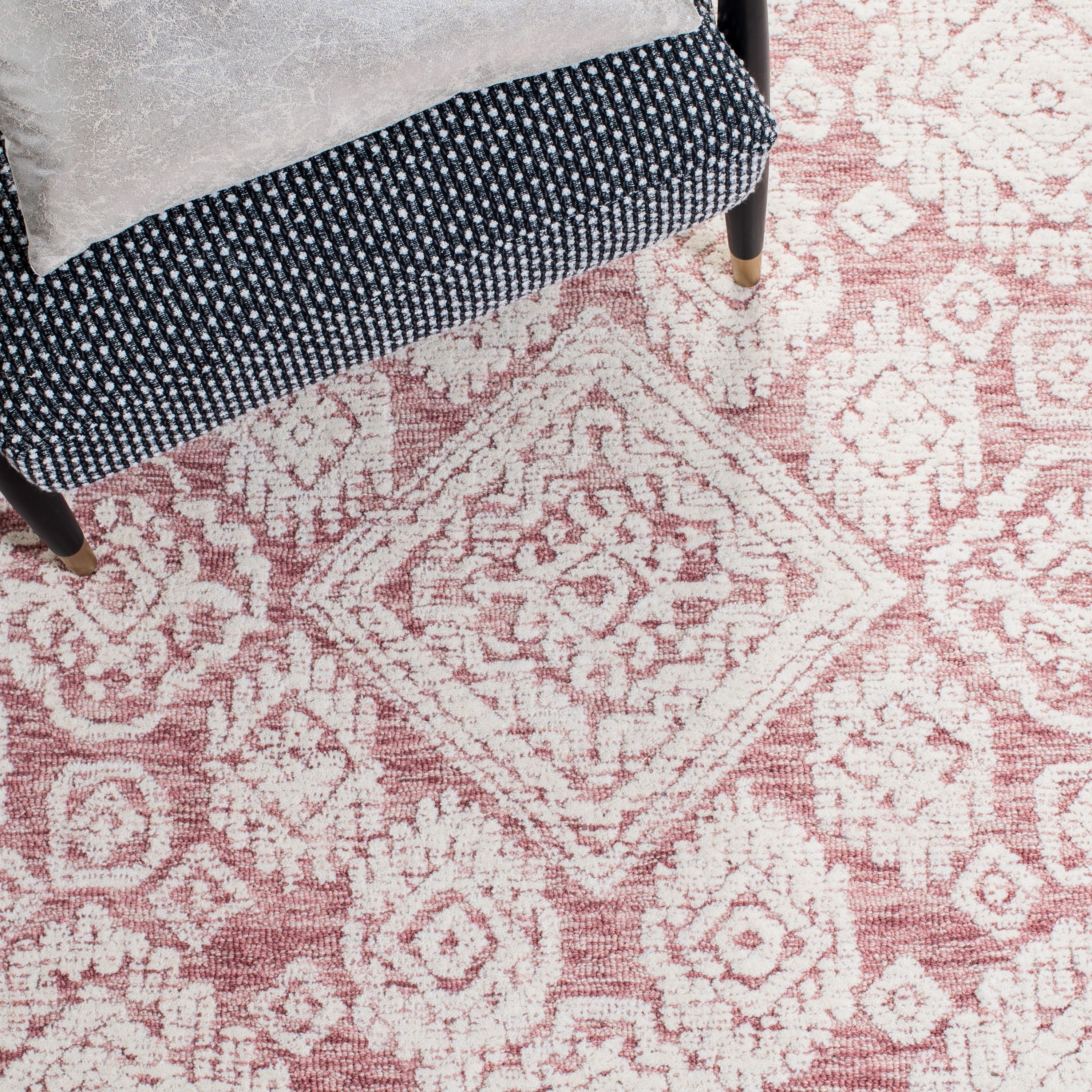 Metro MET987 Hand Tufted Indoor Area Rug - Dark Pink/Ivory - 4'x6' - Safavieh