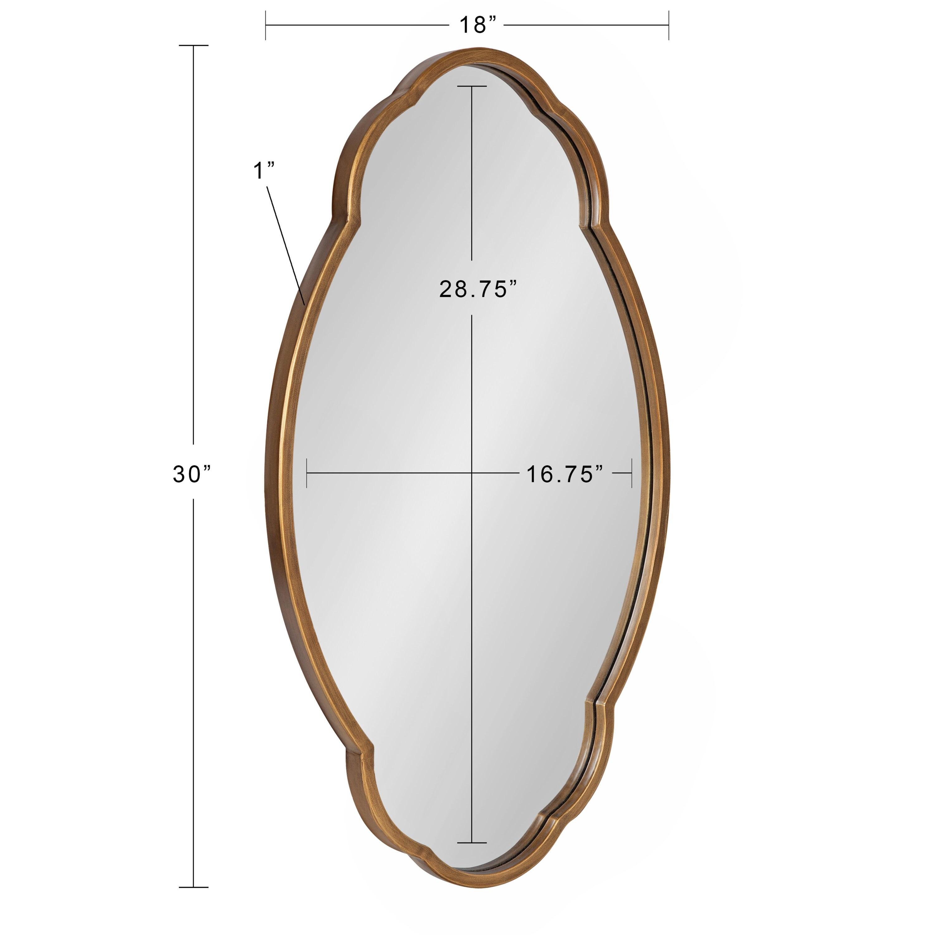 Kate and Laurel 18 x 30 Oval Wall Mirror, Gold