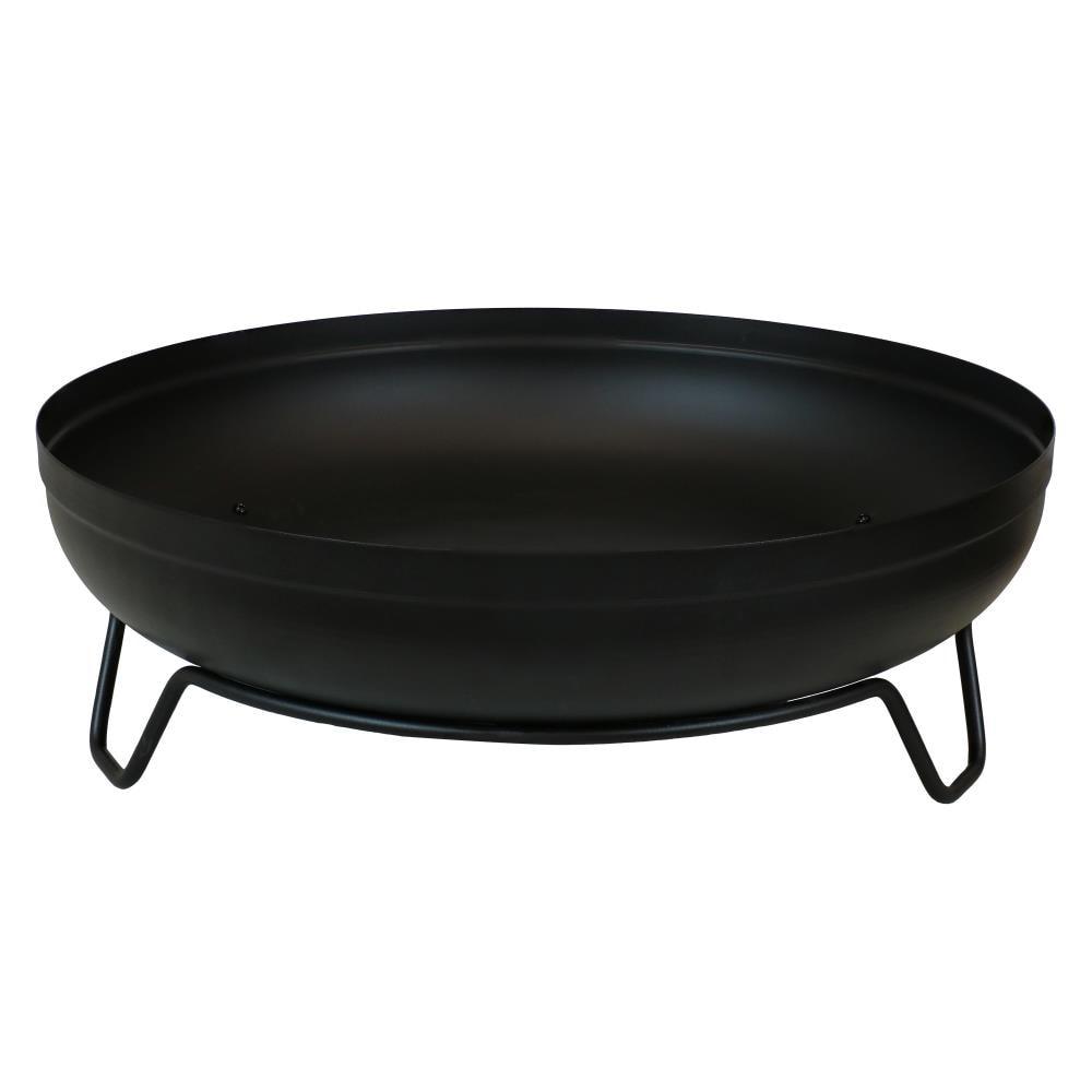 Sunnydaze Outdoor Camping or Backyard Steel with Heat-Resistant Finish Fire Pit Bowl on Stand - 23" - Black