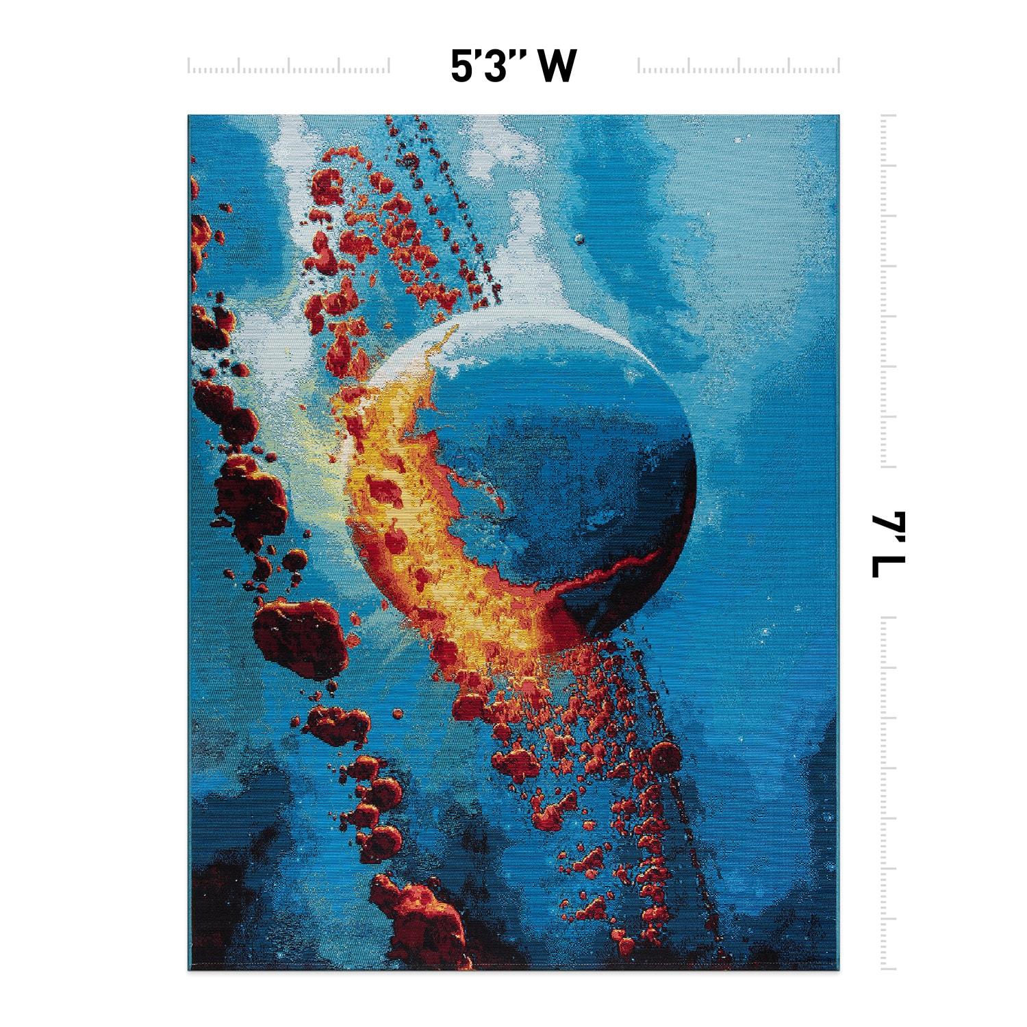 World Rug Gallery Galactic Wonder Galaxy Indoor/Outdoor Area Rug - Multi 5'3"X7'