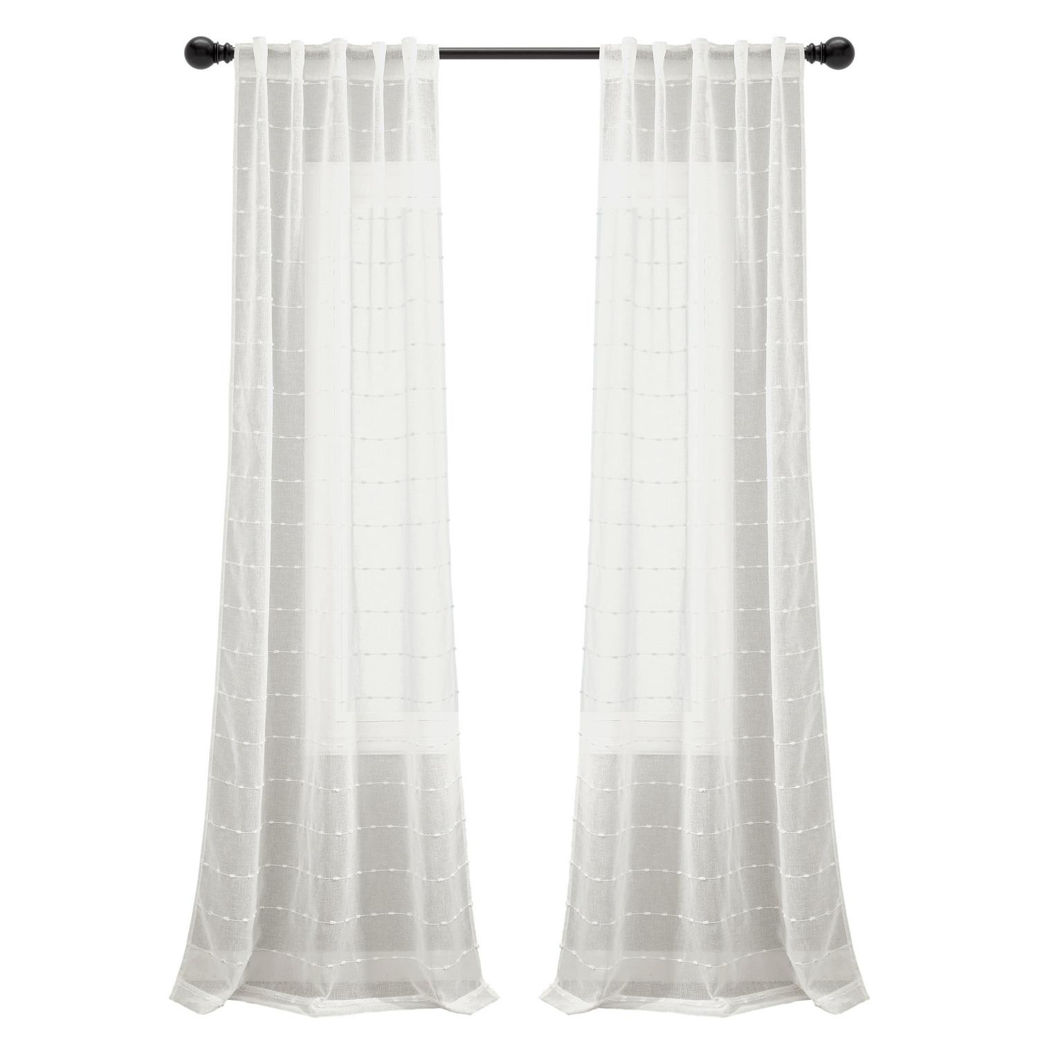 Lush Decor Solid Sheer Curtain Panels (Set of 2)