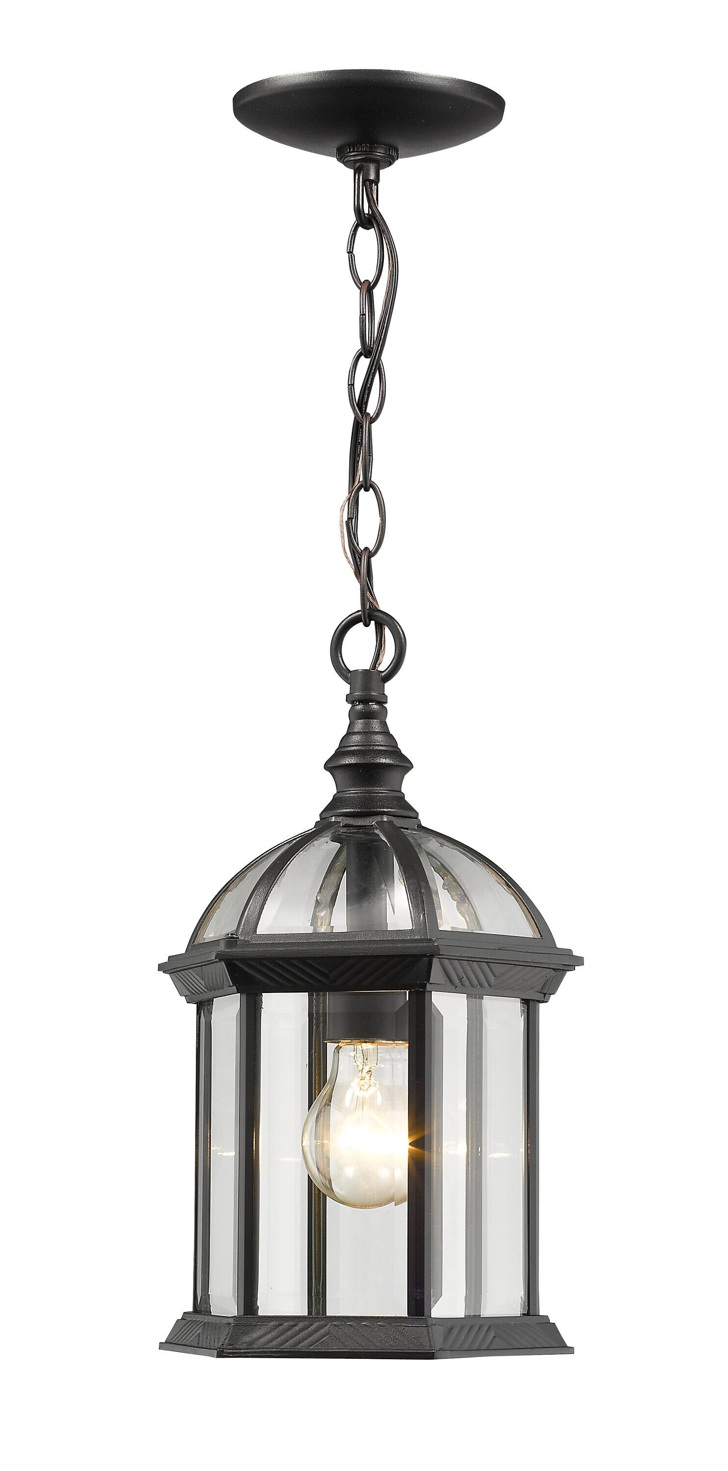 1 Light Outdoor Chain Mount Lantern In Gothic Style 8 Inches Wide By 13.75 Inches High-Black Finish Z-Lite 563Chm-Bk