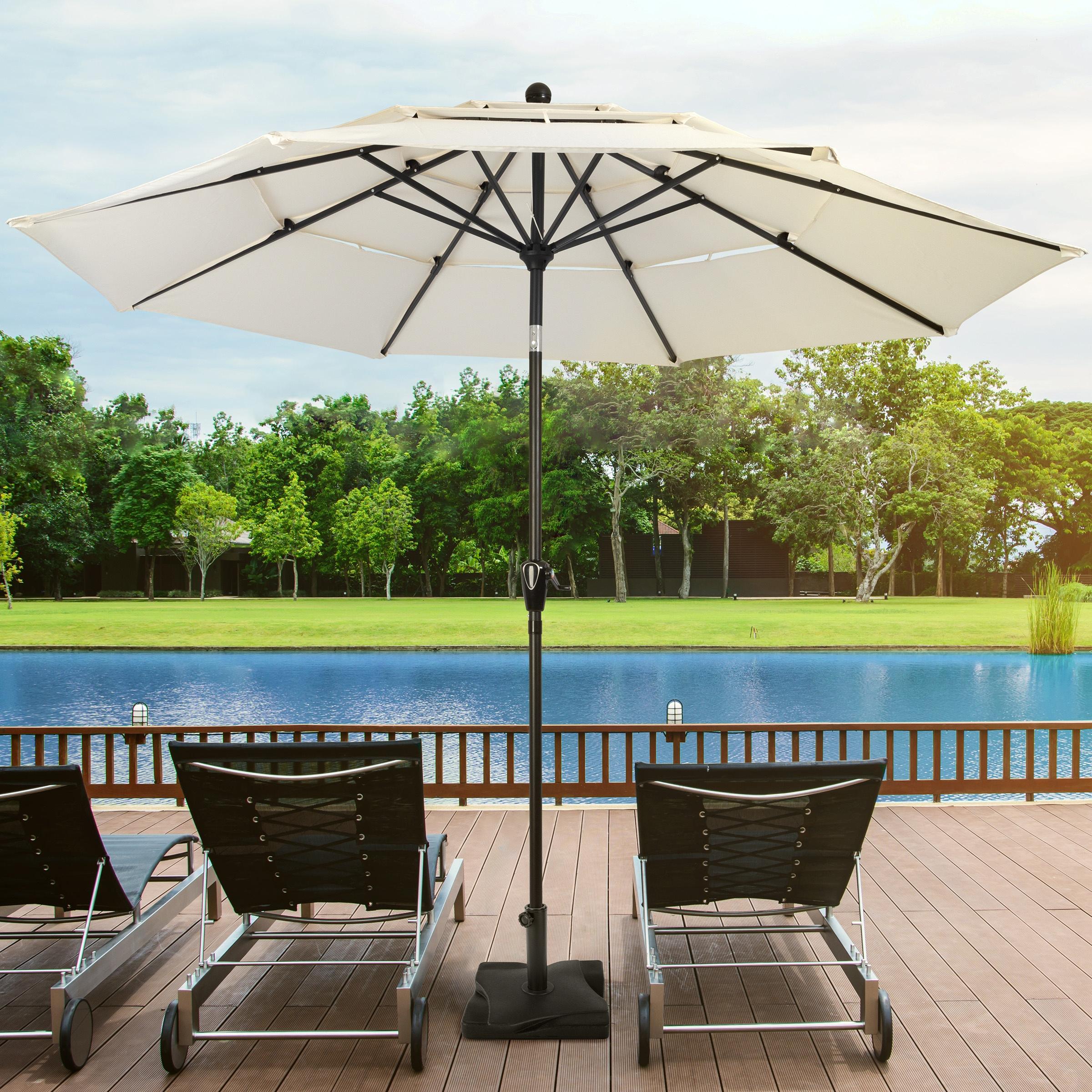 Pure Garden Outdoor Patio Umbrella Base Black