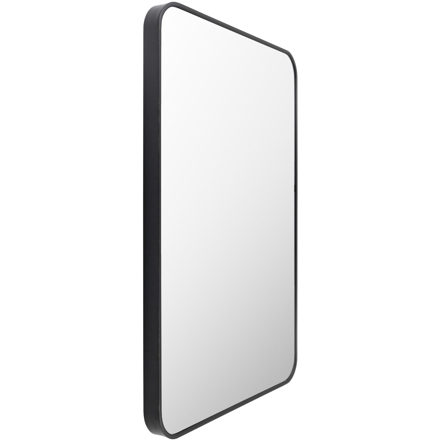 Elegant Rectangular Silver & Gold Brushed Metal Mirror 41"x30"