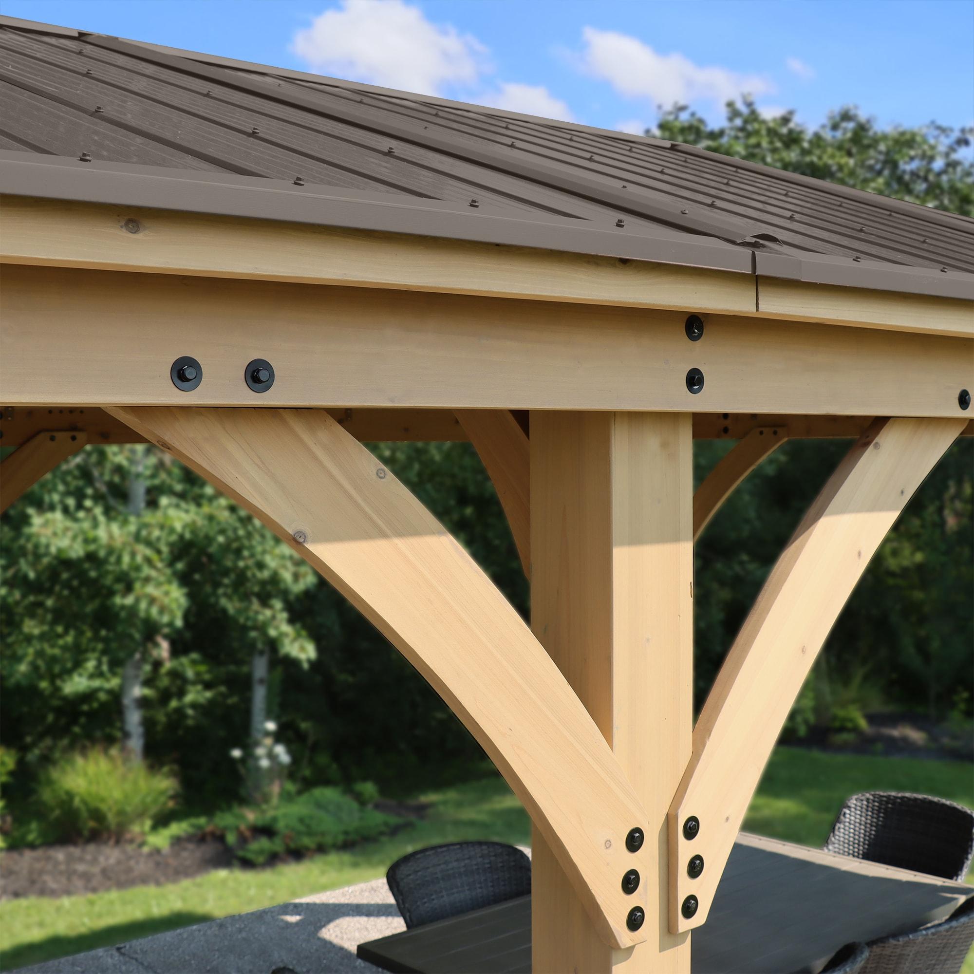 Yardistry Meridian 12 Ft. W x 20 Ft. D Solid Wood Patio Gazebo