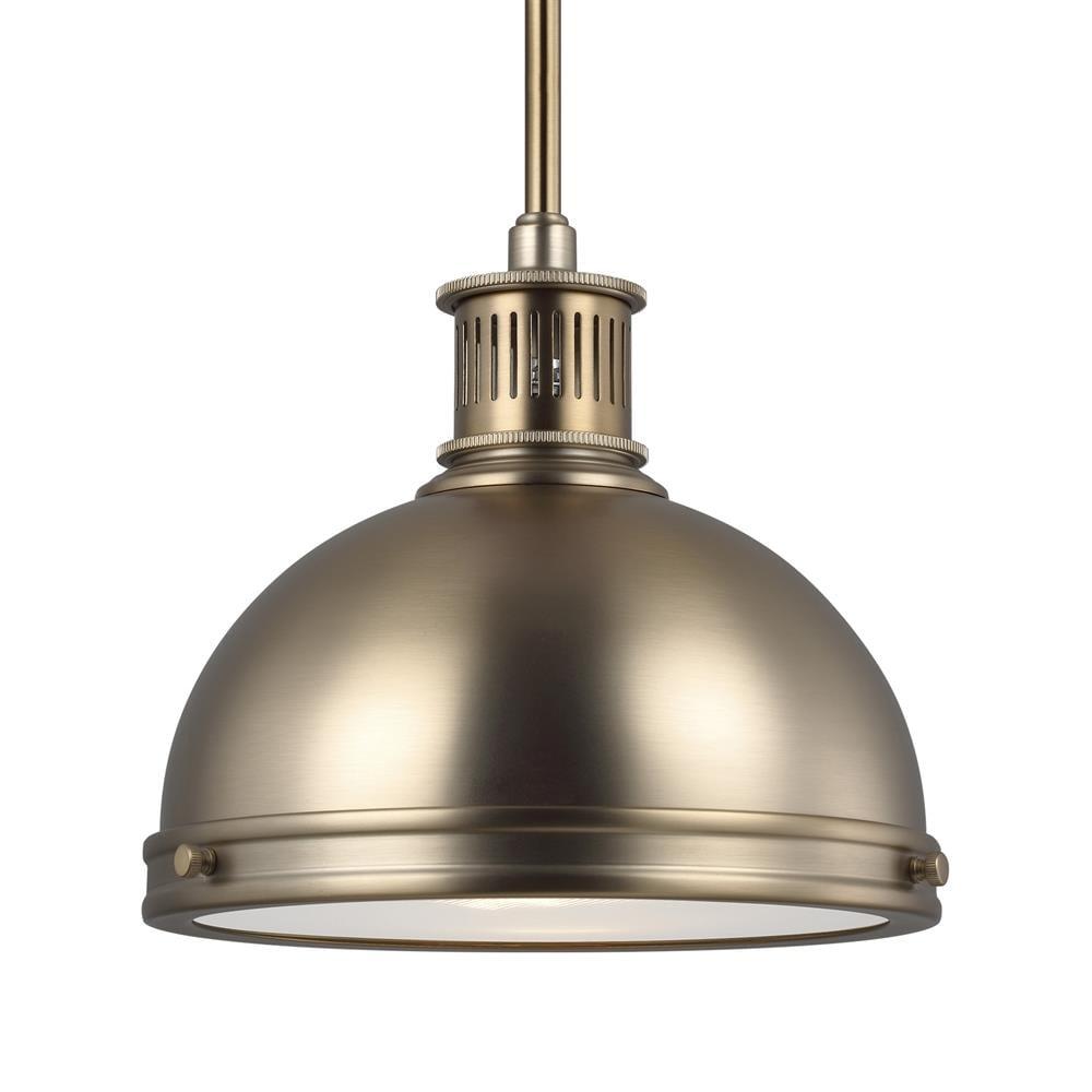 Satin Brass and Clear Glass Indoor Pendant Light