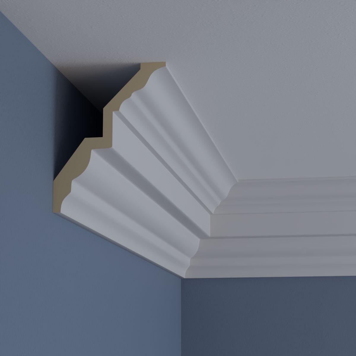 Ekena Millwork 6 1/4"H x 4 3/4"P x 7 7/8"F x 94 1/2"L Alexa Smooth Crown Moulding