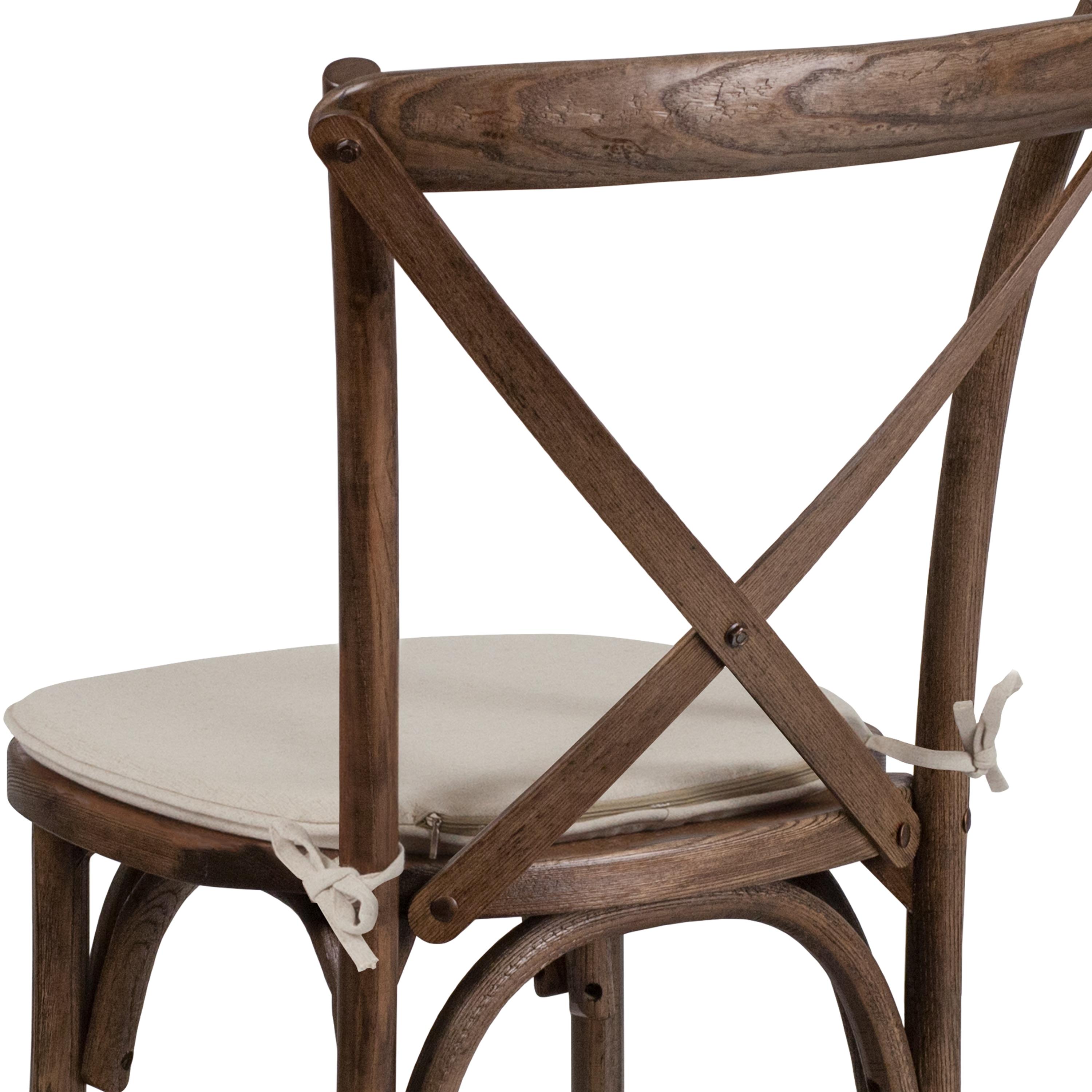 Flash Furniture HERCULES Series Stackable Early American Wood Cross Back Chair with Cushion