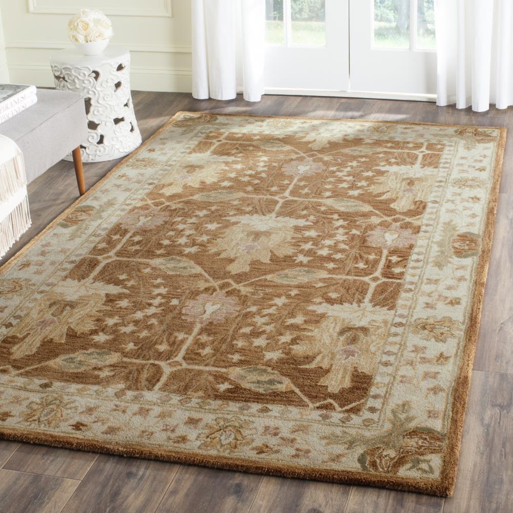 Antiquity AT840 Hand Tufted Indoor Area Rug - Brown/Beige - 6'x9' - Safavieh