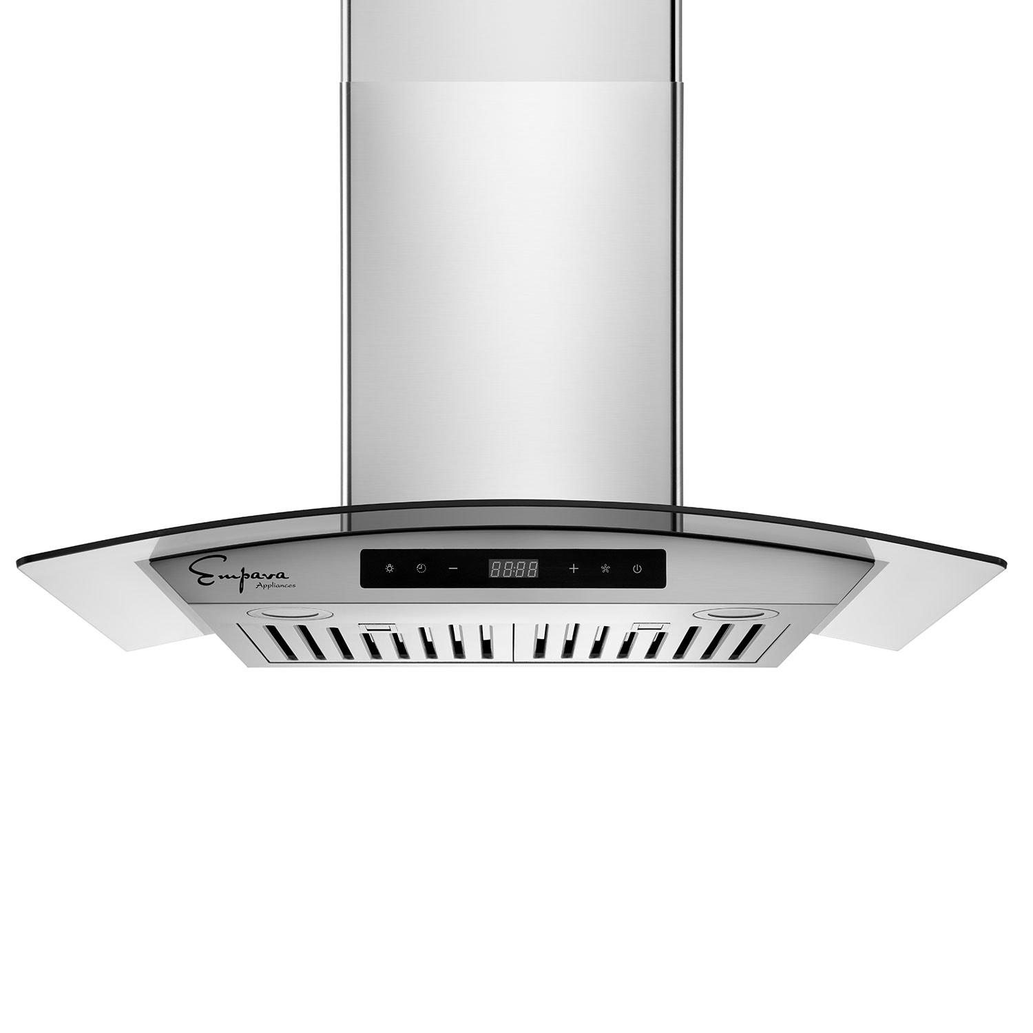 Empava 30" Metal 400 CFM Ducted (Vented) Island Range Hood with Baffle Filter