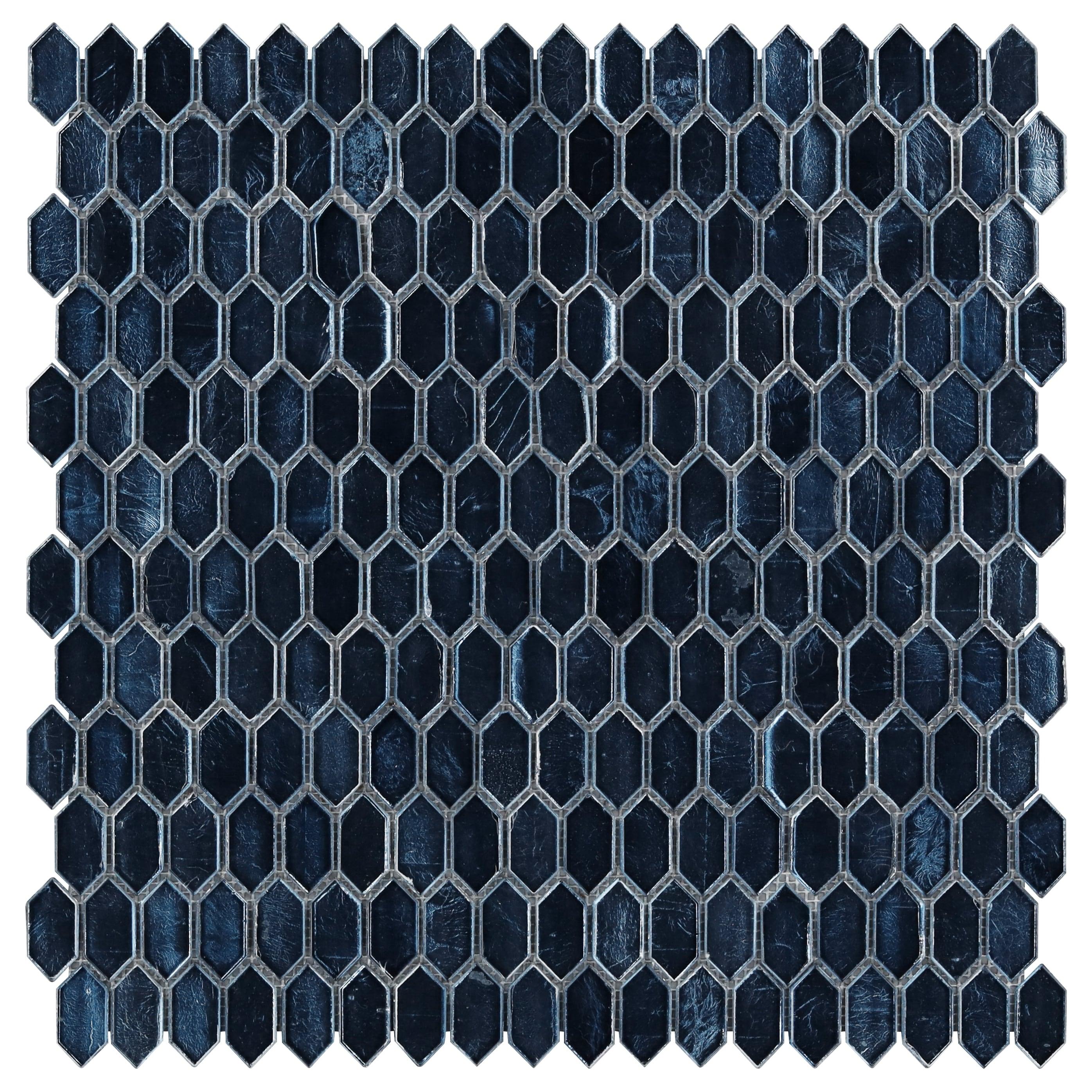 Whisper 11.61" x 11.73" Polished Mini Picket Glass Mosaic Wall Tile (0.94 Sq. Ft. / each)