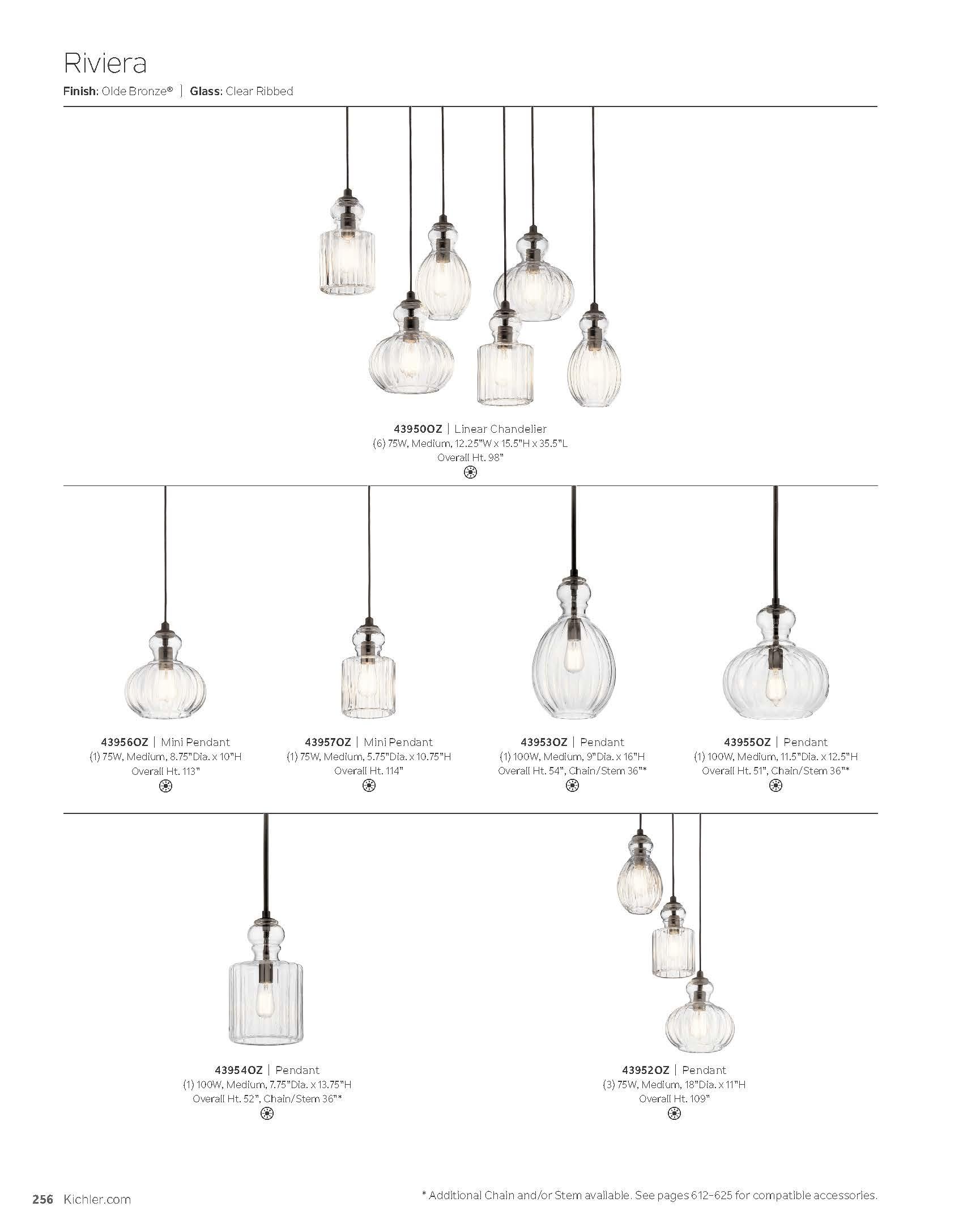 Olde Bronze Modern 18" Clear Glass 3-Light Pendant