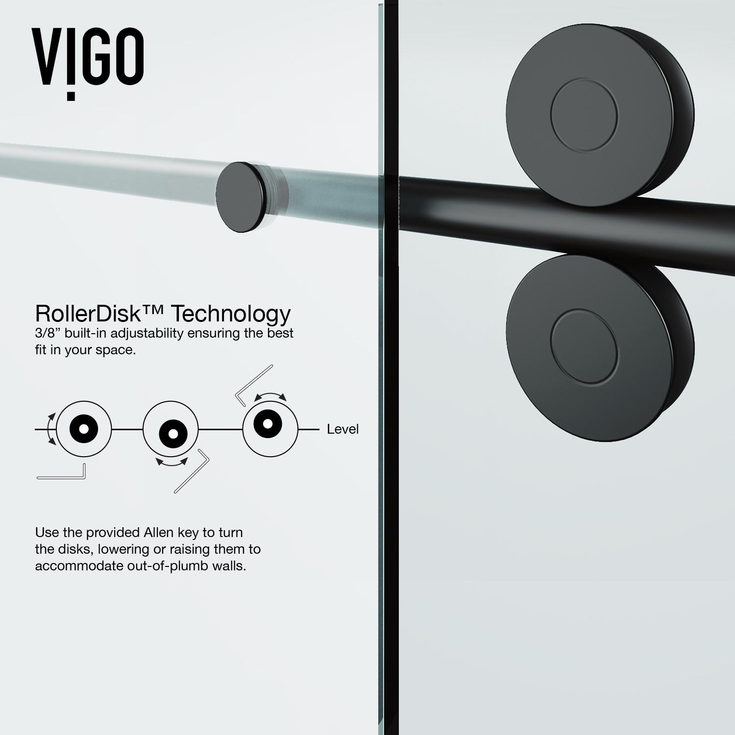 Elan 56-60" W x 74" H Sliding Frameless Shower Door with 3/8" Clear Glass