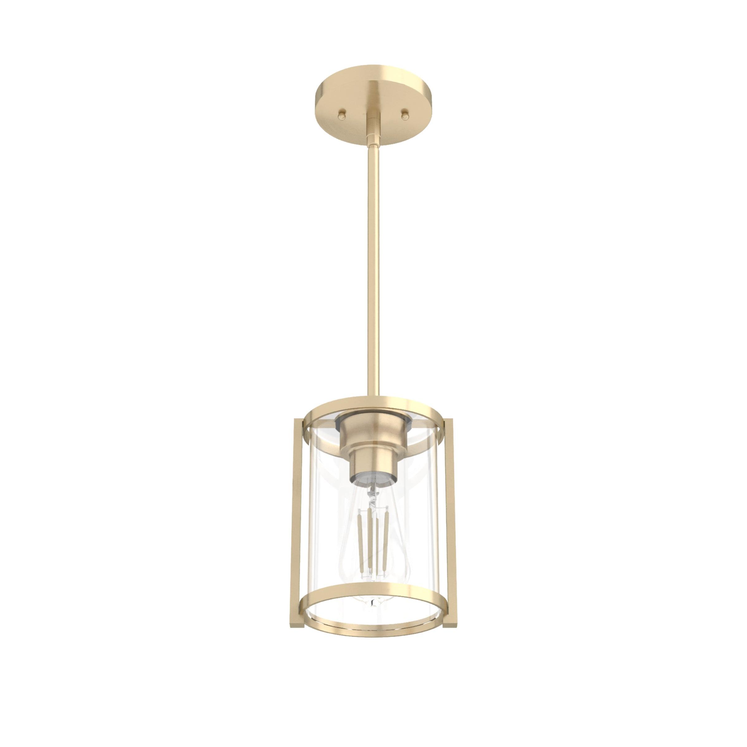 Astwood Clear Glass Mini Pendant Ceiling Light Fixture Gold - Hunter Fan: ETL Listed, Art Deco, Adjustable Height, Metal Body
