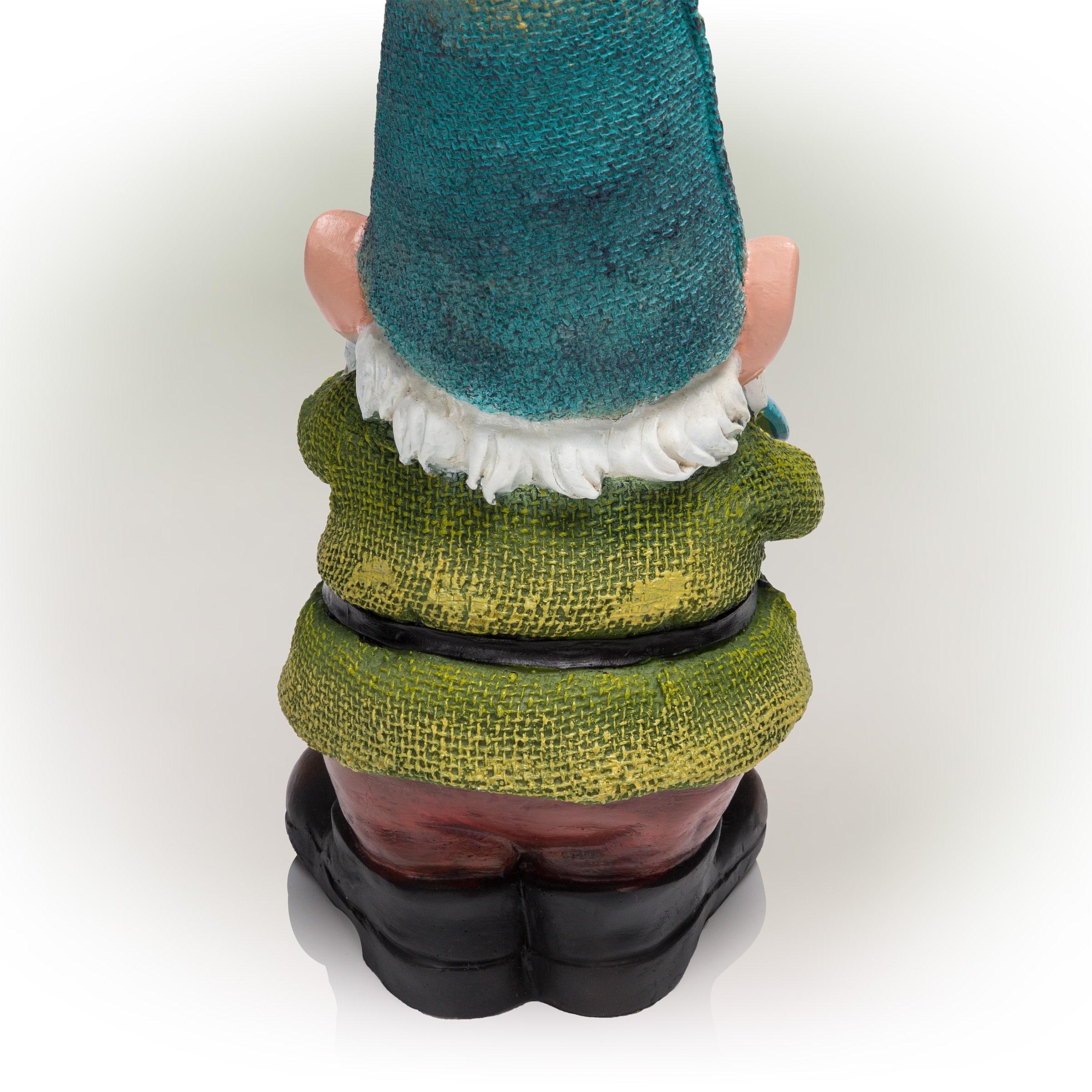 15" Outdoor Polyresin Garden Gnome with Watering Can - Alpine Corporation: Weatherproof Yard Decor