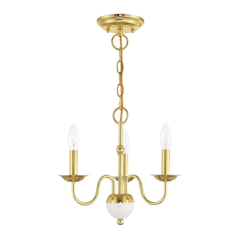 Livex Lighting Windsor 3 - Light Chandelier in  Polished Brass