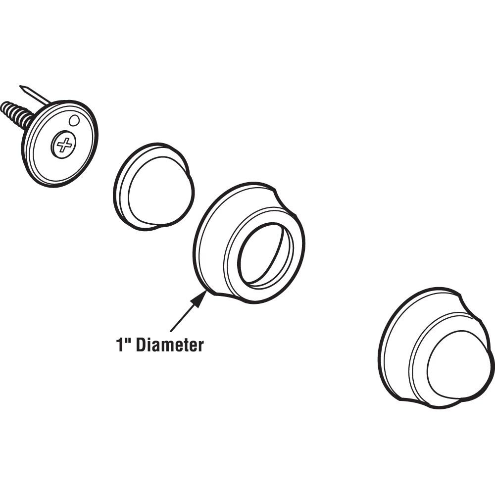 Prime-Line Cast Brass Wall Protector with Convex Bumper, 1 In., Bronze, (Single Pack)