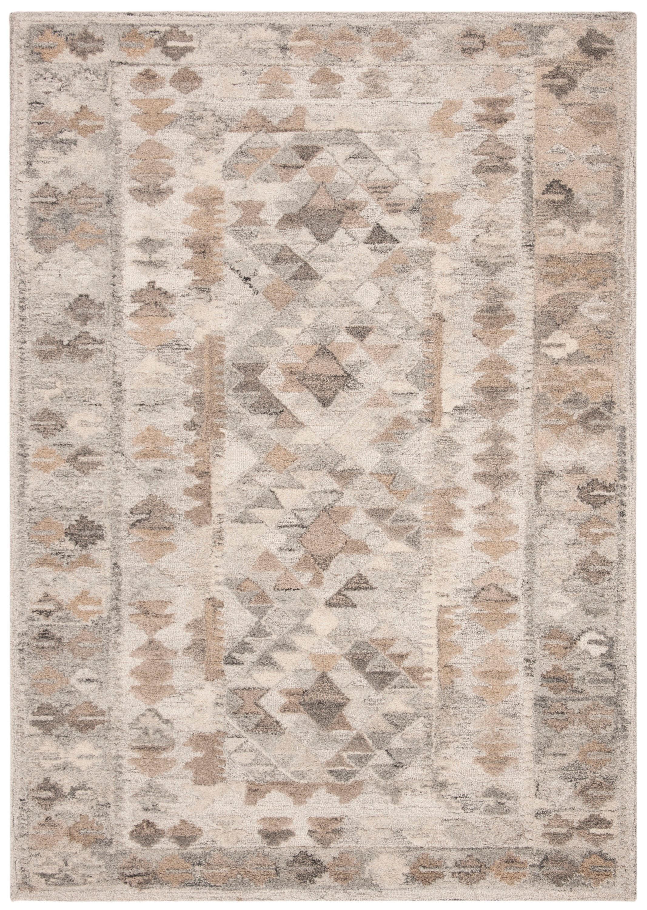 Hand-Tufted Modern Gray Wool 5' x 8' Rectangular Area Rug