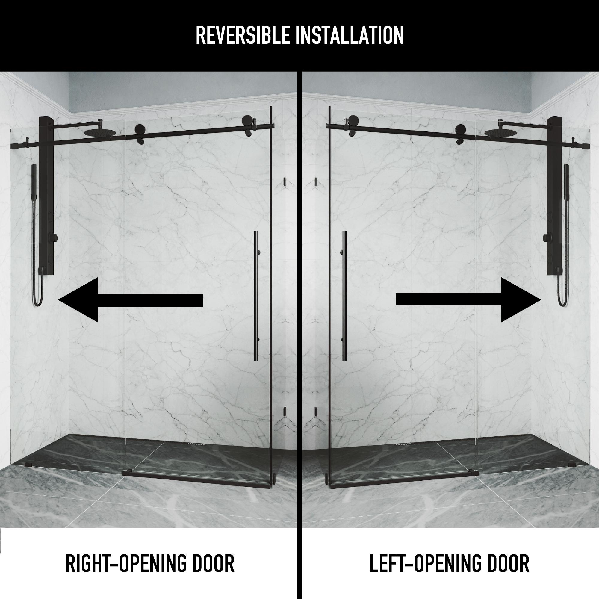 Elan E-class 46" W x 34" D x 76" H Sliding Frameless Shower Enclosure with 3/8" Clear Glass