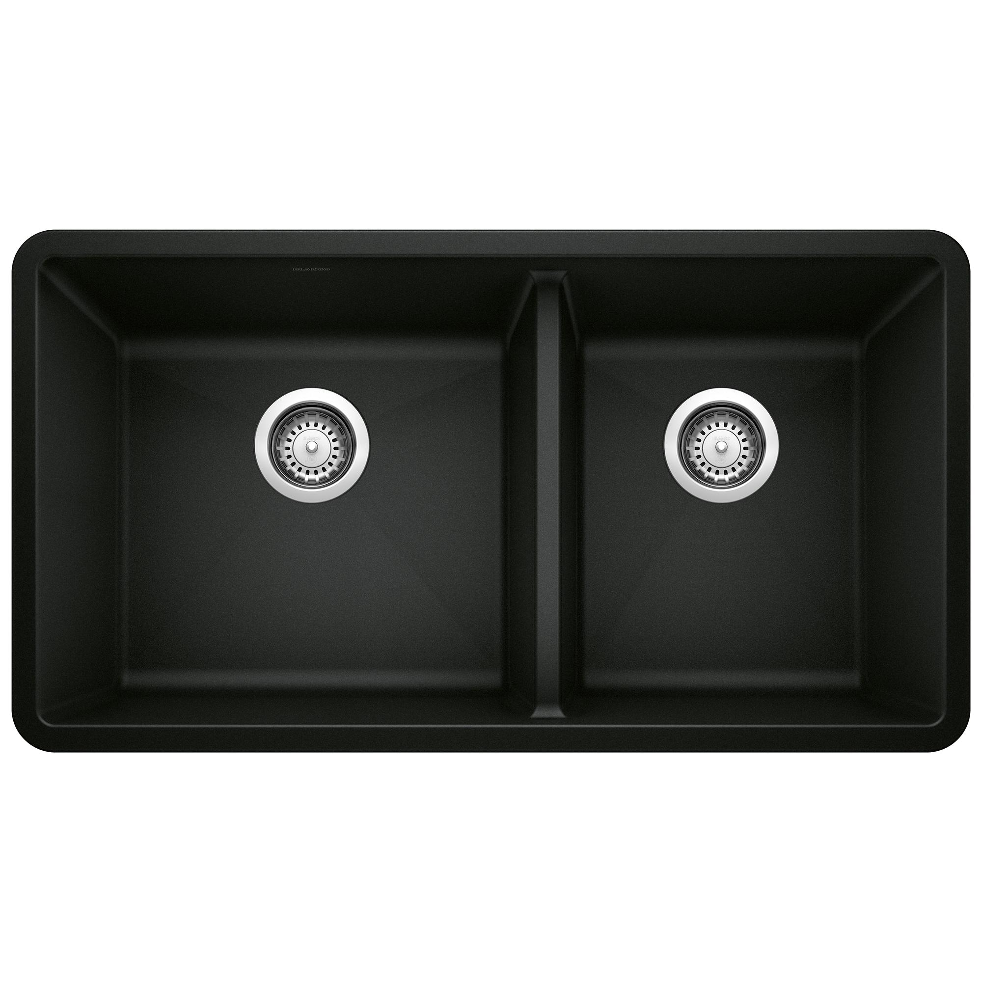 Precis SILGRANIT 33" L X 18" W Double Bowl Undermount Kitchen Sink
