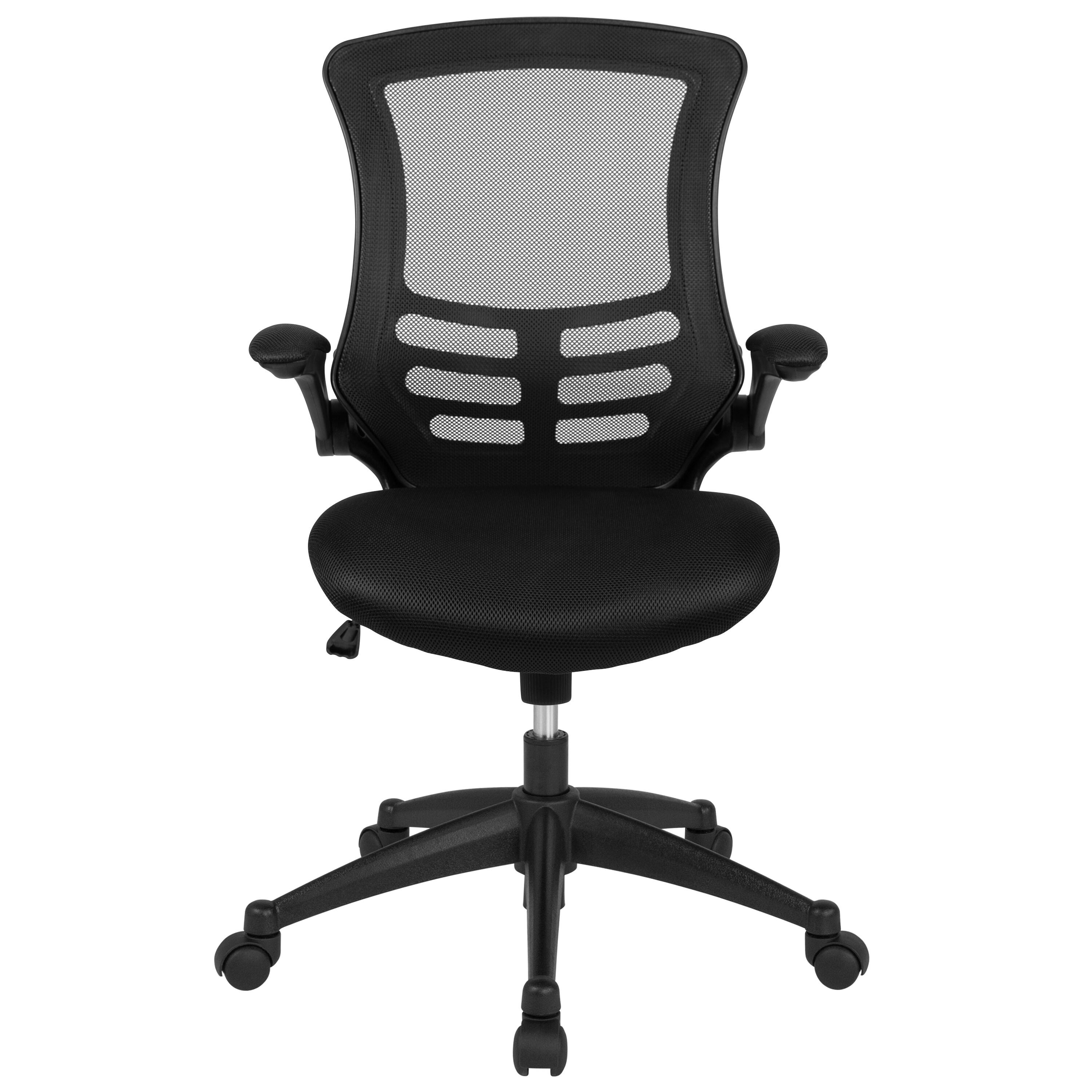 Jayetta Mid-Back Mesh Swivel Ergonomic Office Chair with Flip-Up Arms