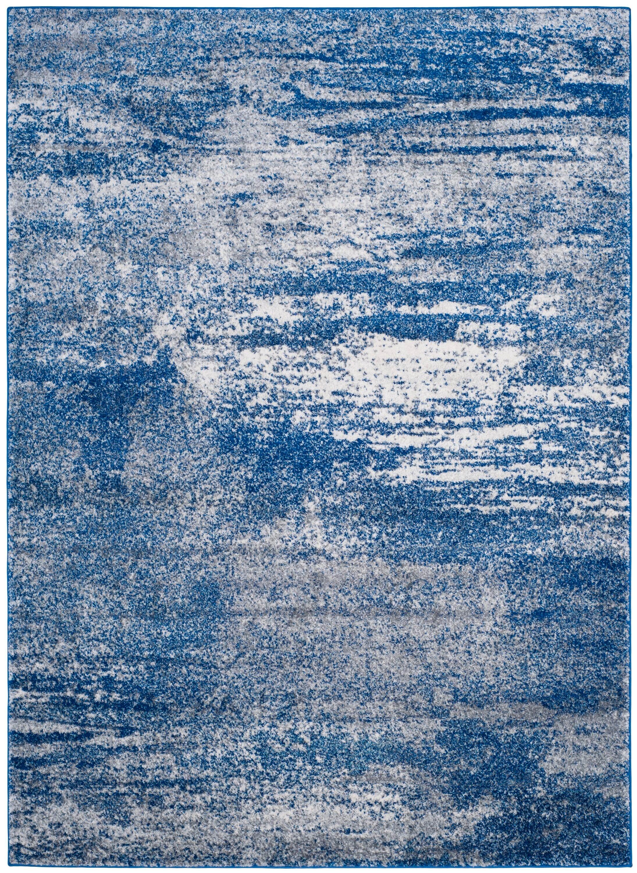Evoke EVK272 Power Loomed Area Rug Navy / Ivory 6'-7" X 9' - Safavieh.