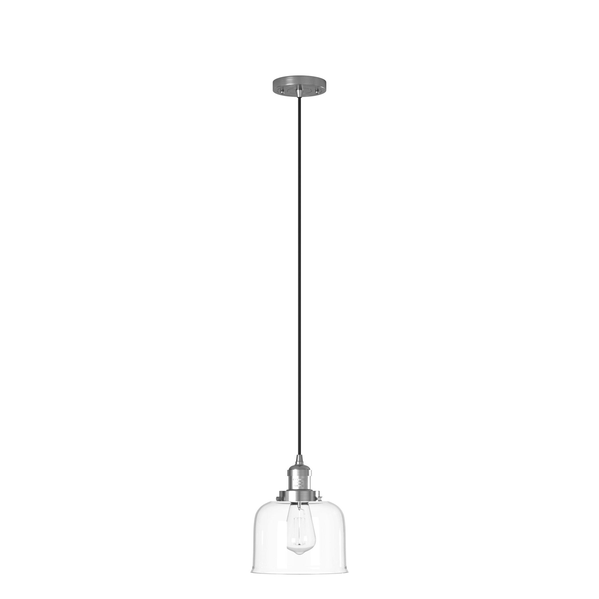 Innovations Lighting  Franklin Restoration Bell - 1 Light 8" Cord Hung Mini Pendant Clear/Brushed Satin Nickel