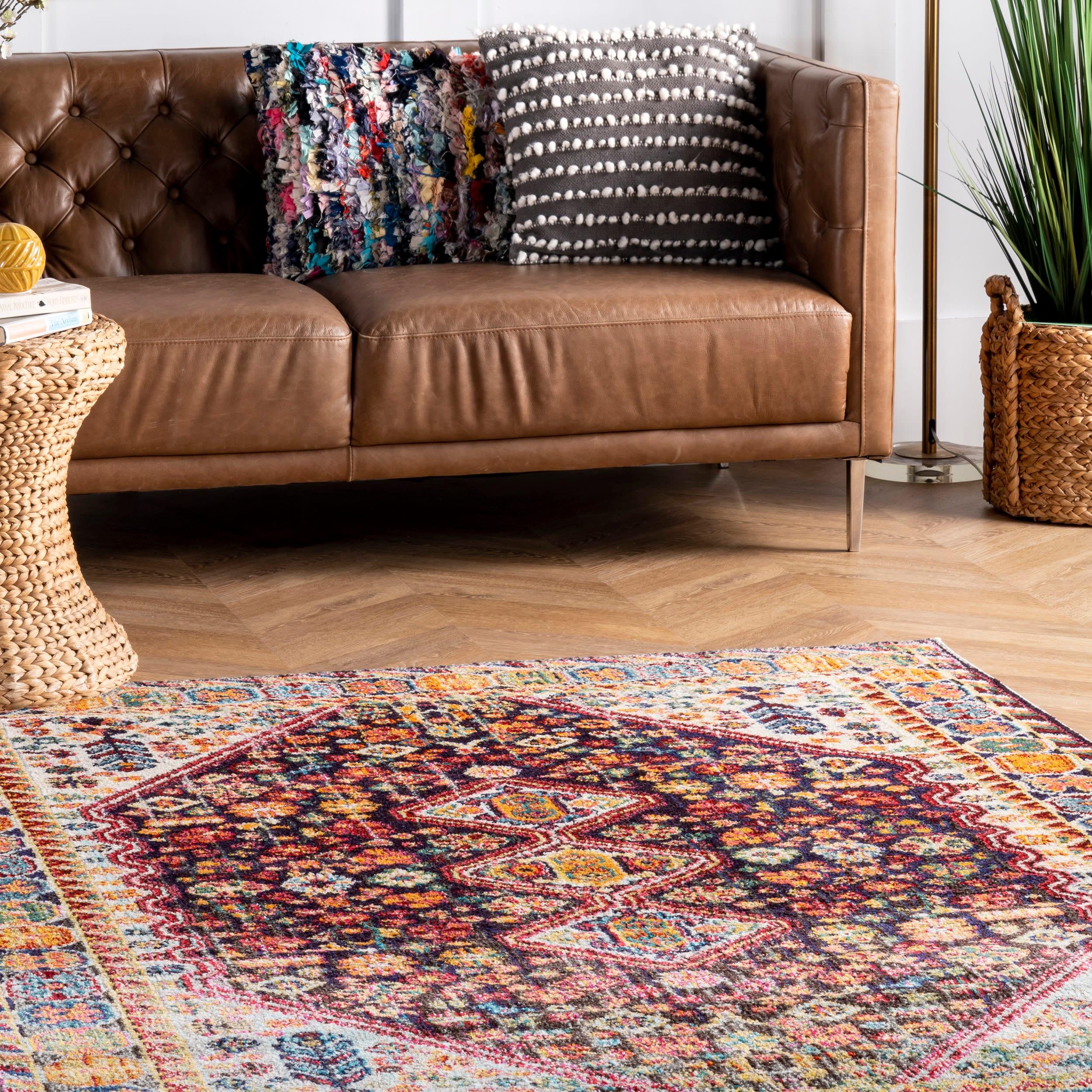 4'x6' Vintage Erline Area Rug Black - nuLOOM: Medallion Pattern, Low Pile, Polypropylene, Indoor Use, Rectangle Shape