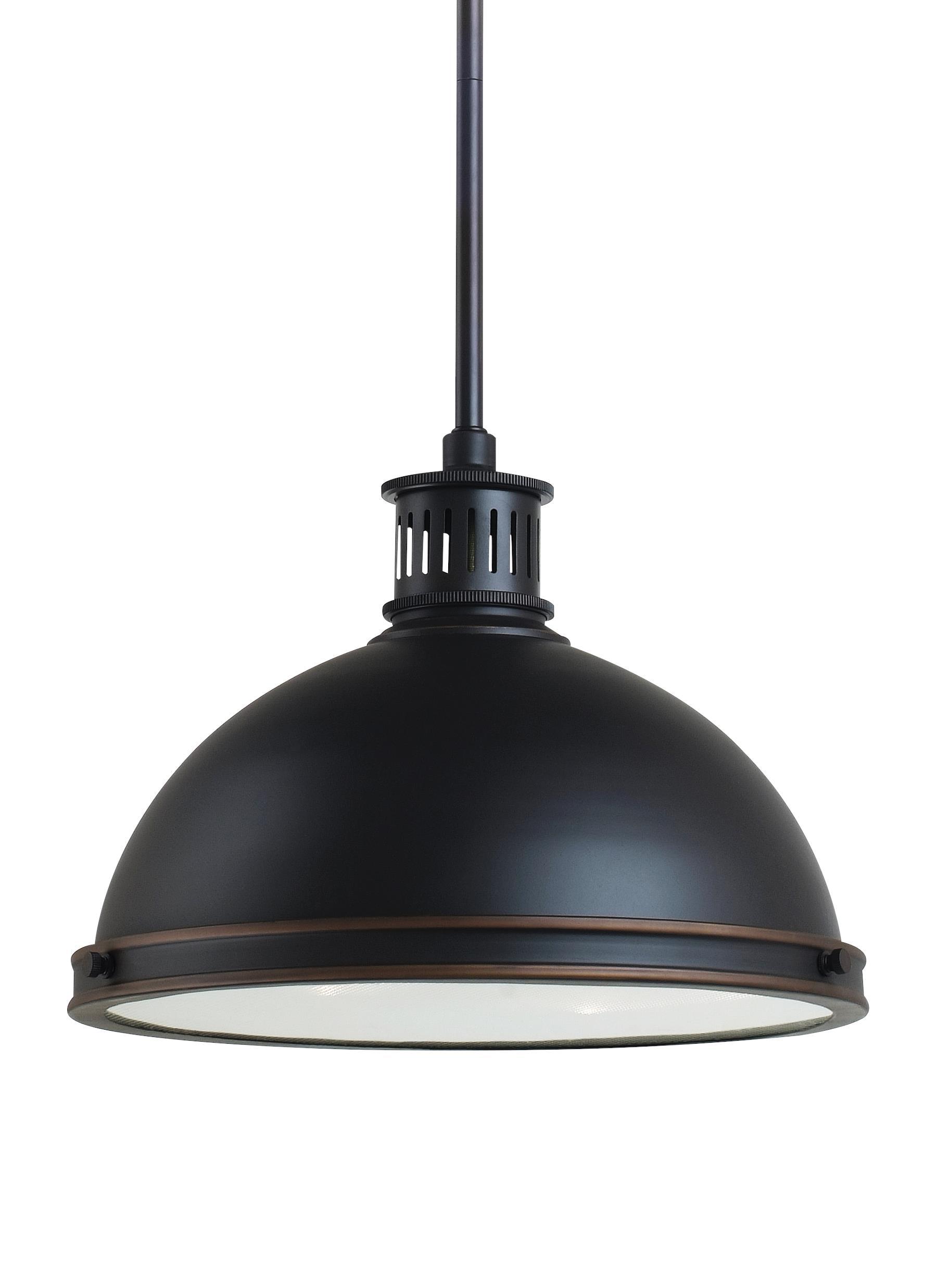 Autumn Bronze Industrial LED Pendant Light with Clear Glass Shade