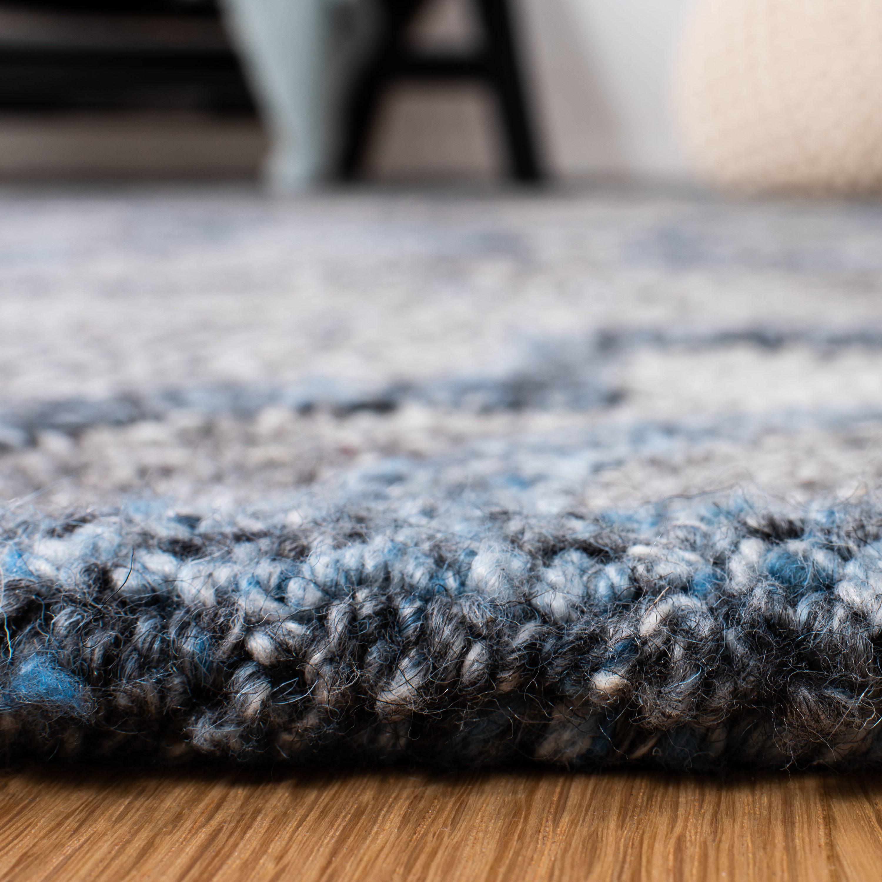 Abstract ABT646 Handmade Indoor Area Rug - Blue/Brown - 5'x8' - Safavieh